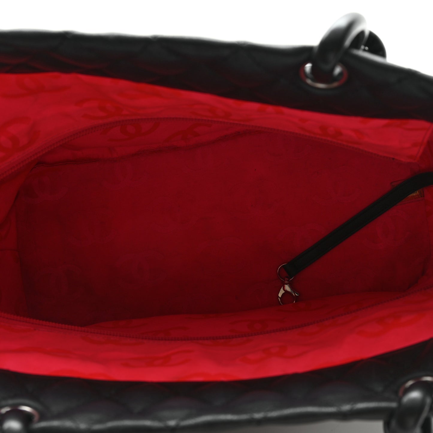 Calfskin Quilted Large Cambon Tote Black