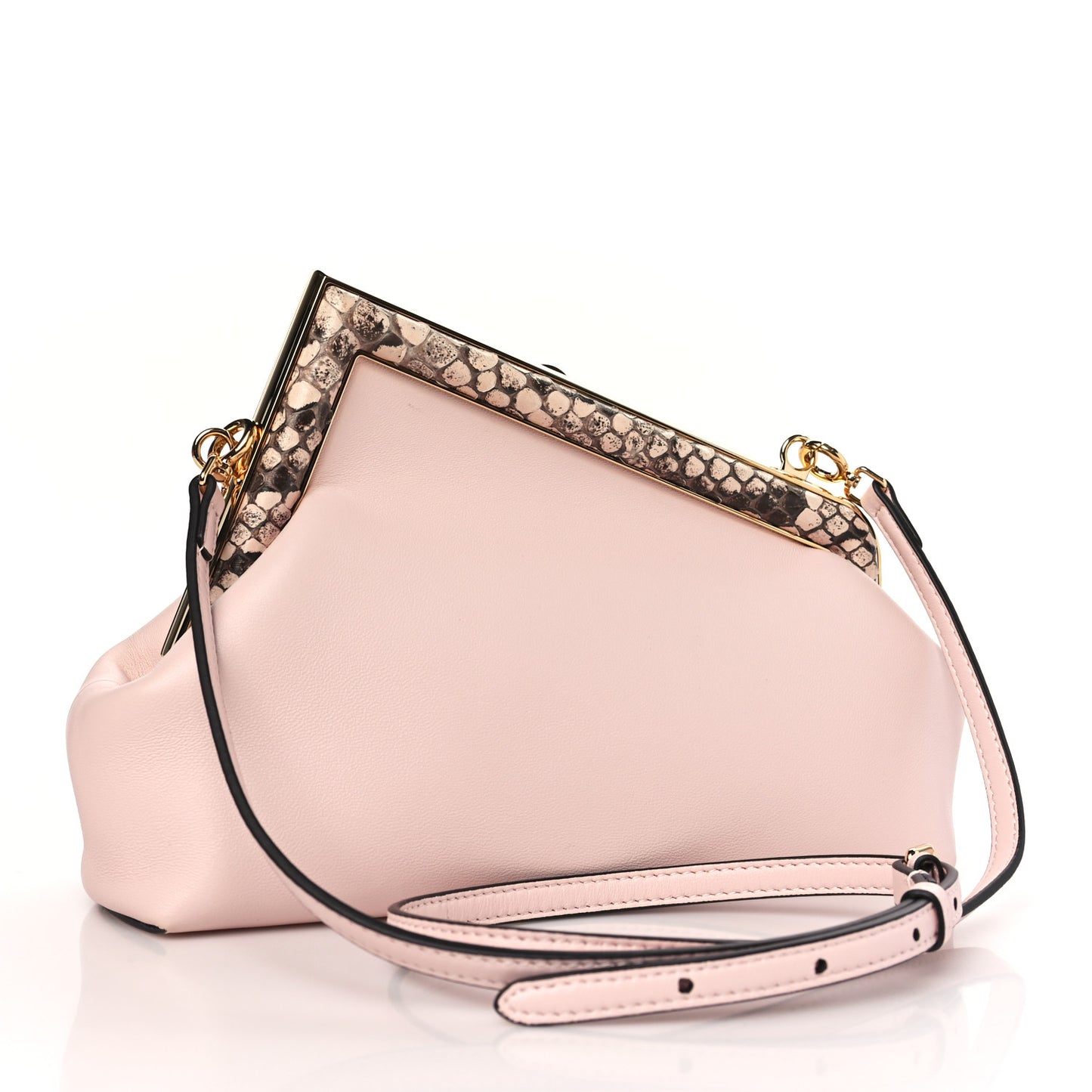 Shiny Nappa Snakeskin Small Fendi First Rosa Confetto Cipria