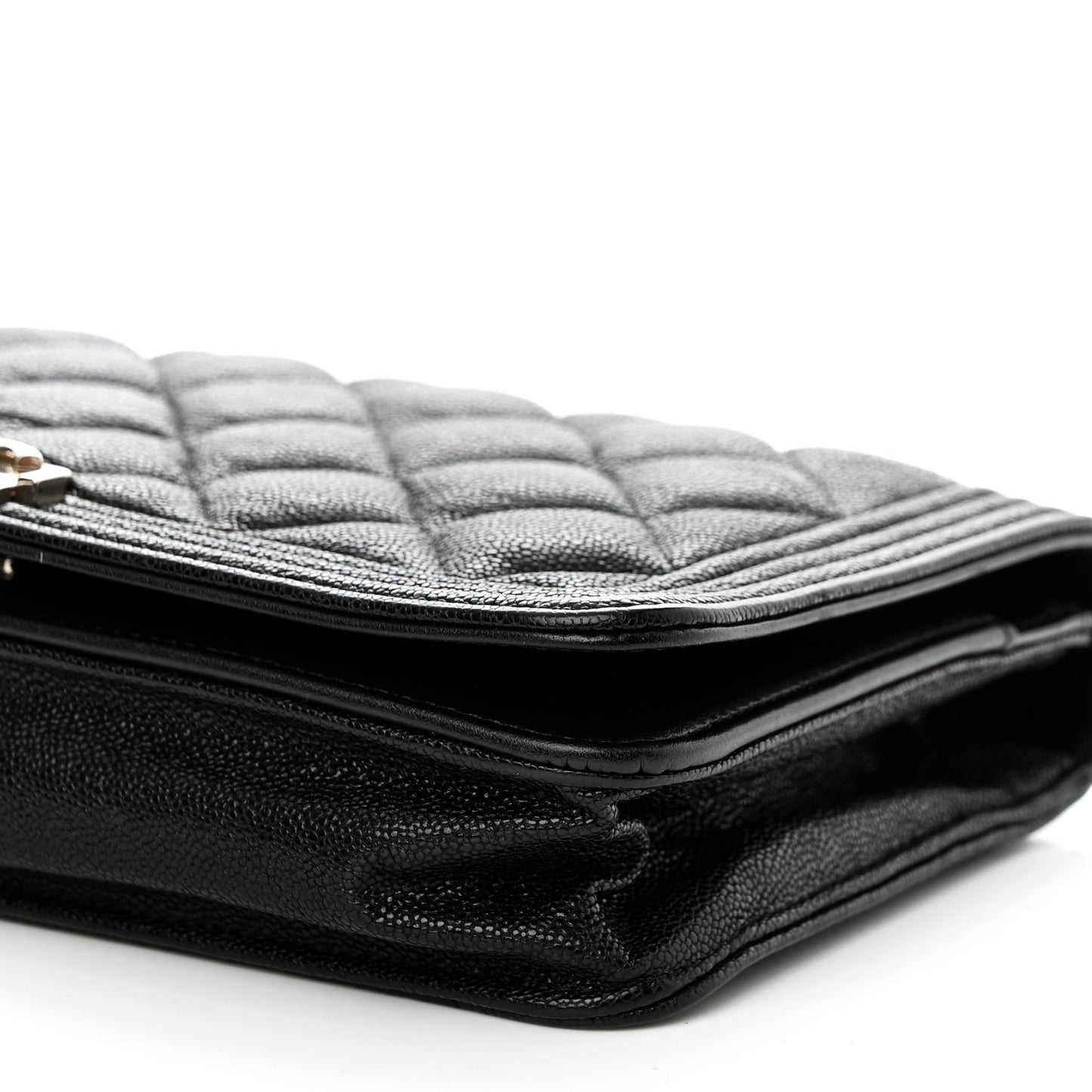 Caviar Quilted Boy Wallet On Chain WOC Black