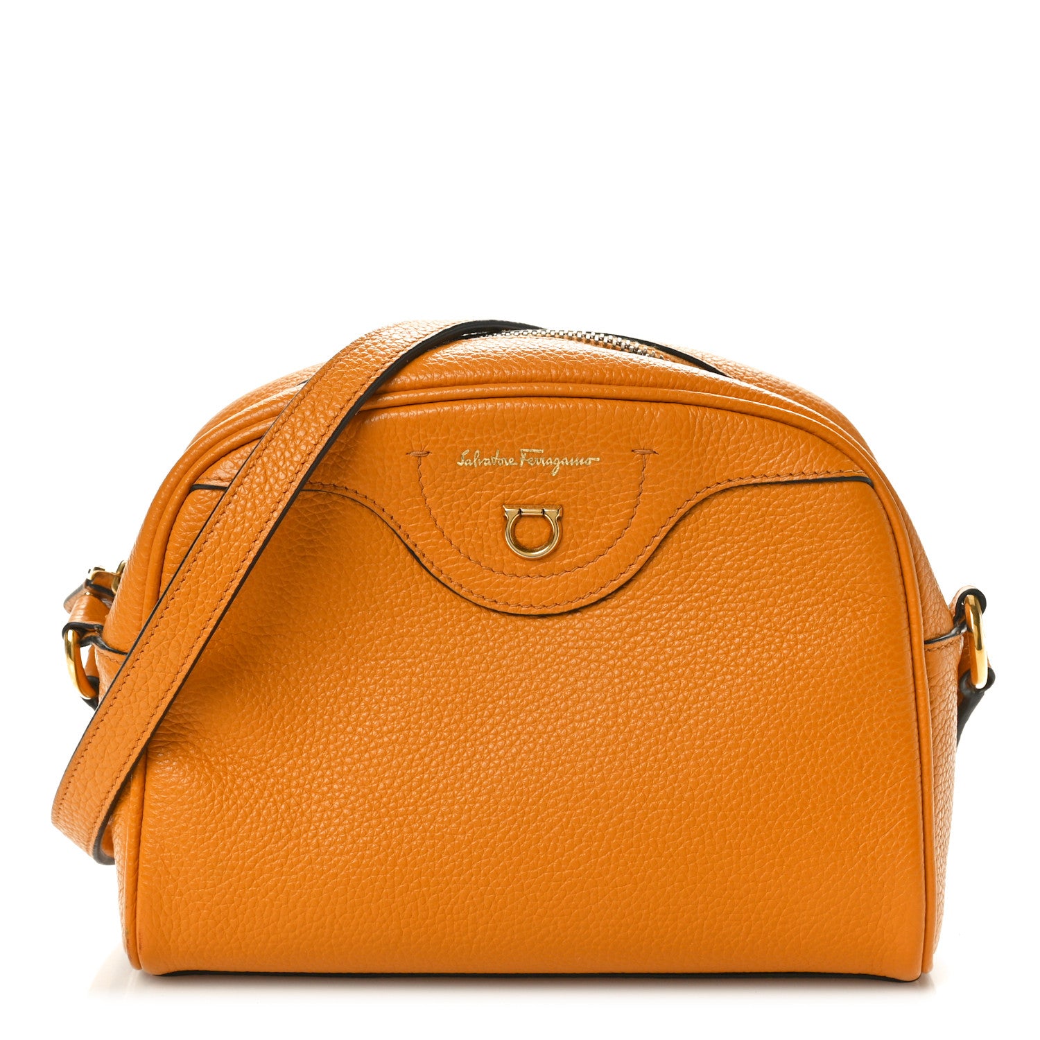 Salvatore Ferragamo Calfskin Travel Camera Crossbody Bag Olivello 1 of 9