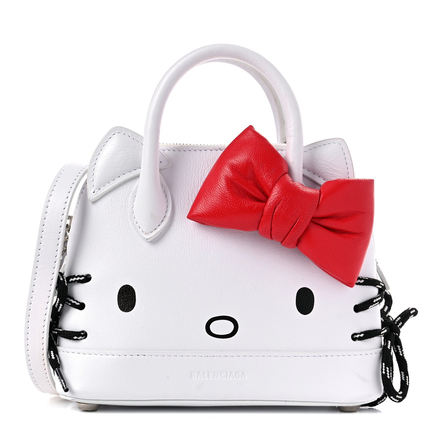 Calfskin Hello Kitty XXS Ville Top Handle Bag White