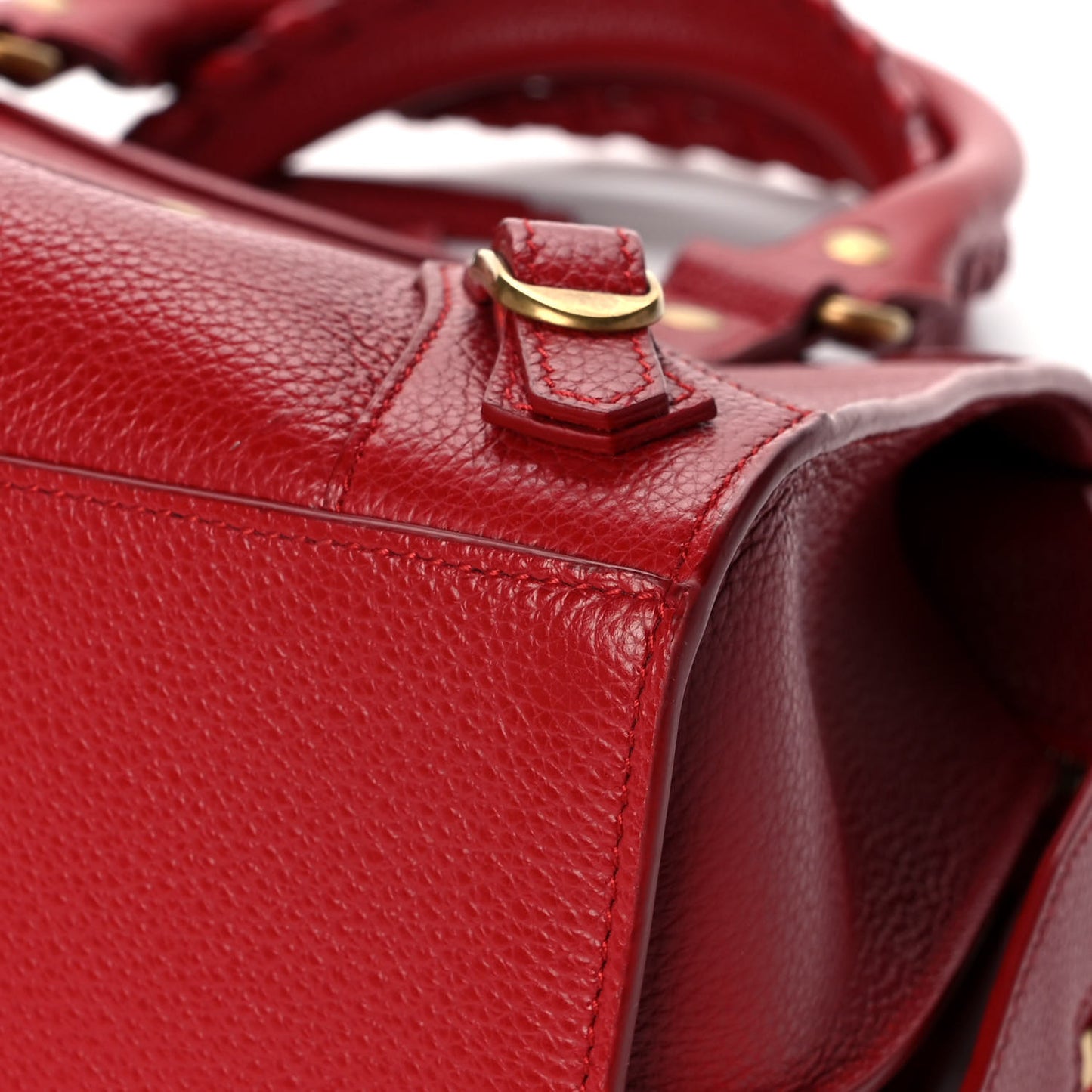 Grained Calfskin Neo Classic Gold Hardware S City Medium Red