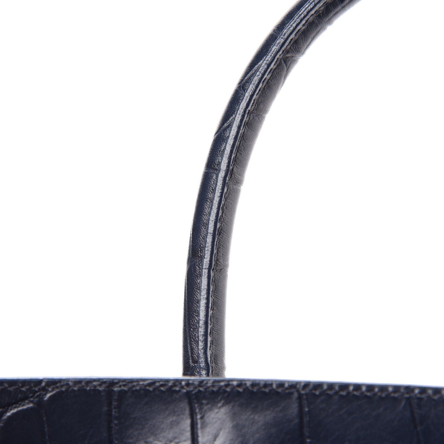 Calfskin Crocodile Embossed Medium Souple Sac De Jour Navy