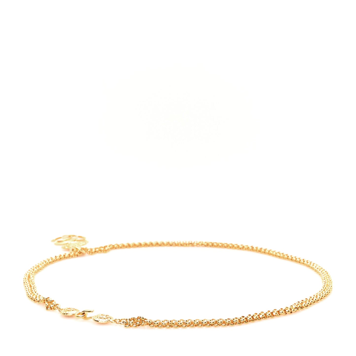 Metal CC Clover Pendant Necklace Gold