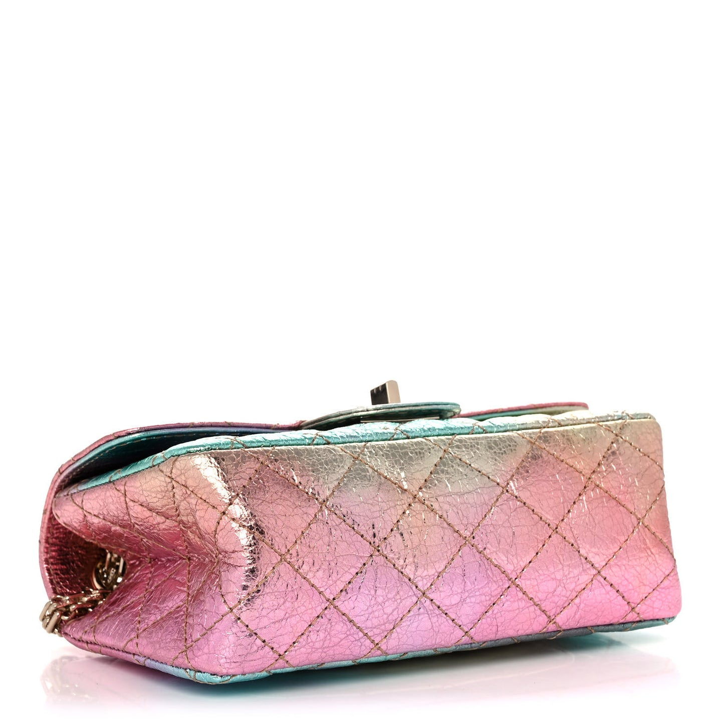 Metallic Goatskin Quilted Mini 2.55 Reissue Flap Multicolor