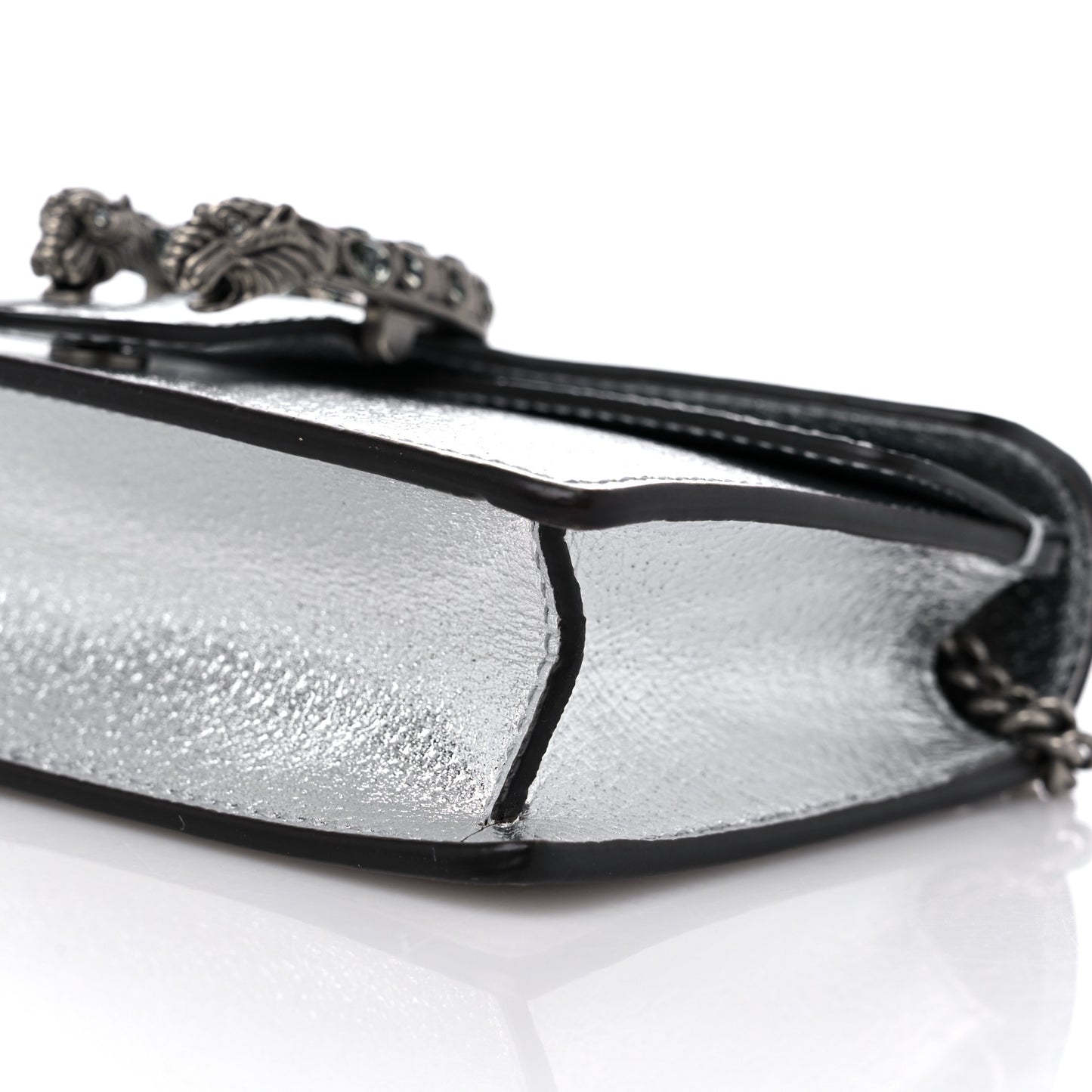Metallic Calfskin Super Mini Dionysus Shoulder Bag Silver
