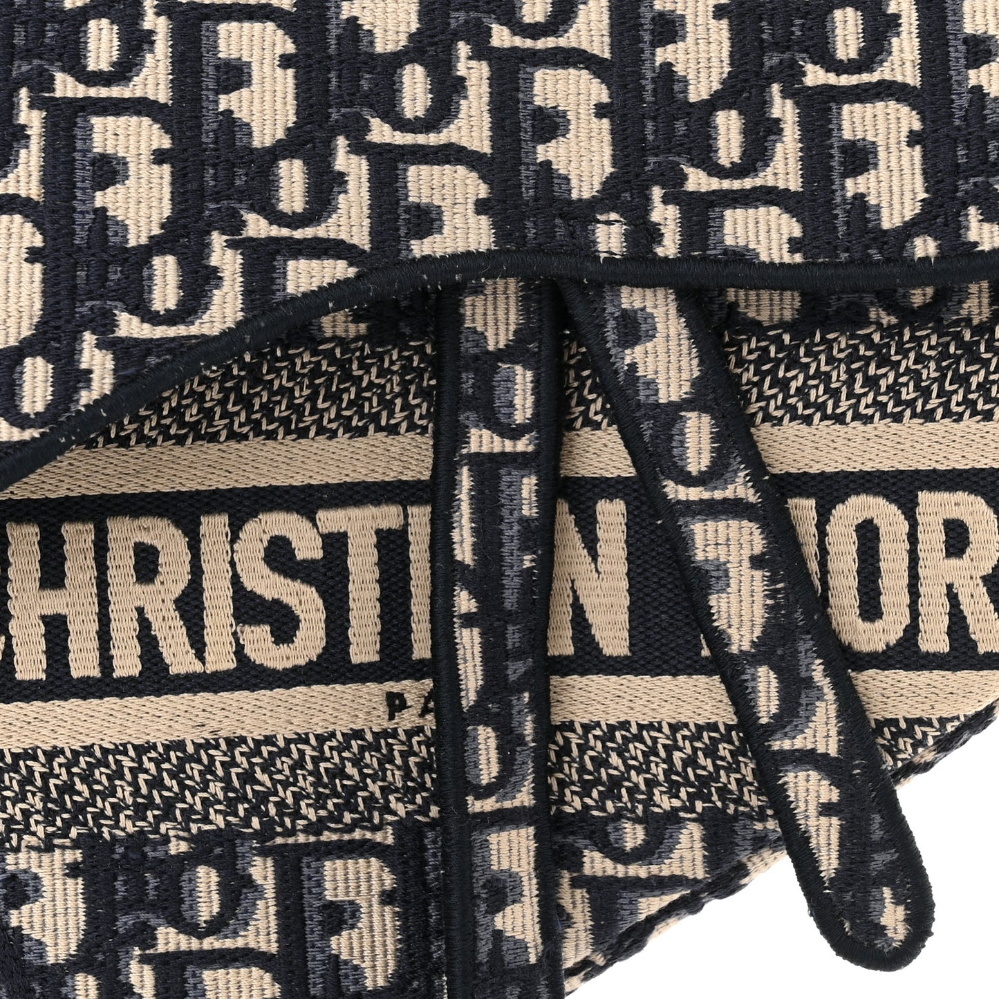 Oblique Embroidered Saddle Bag Blue