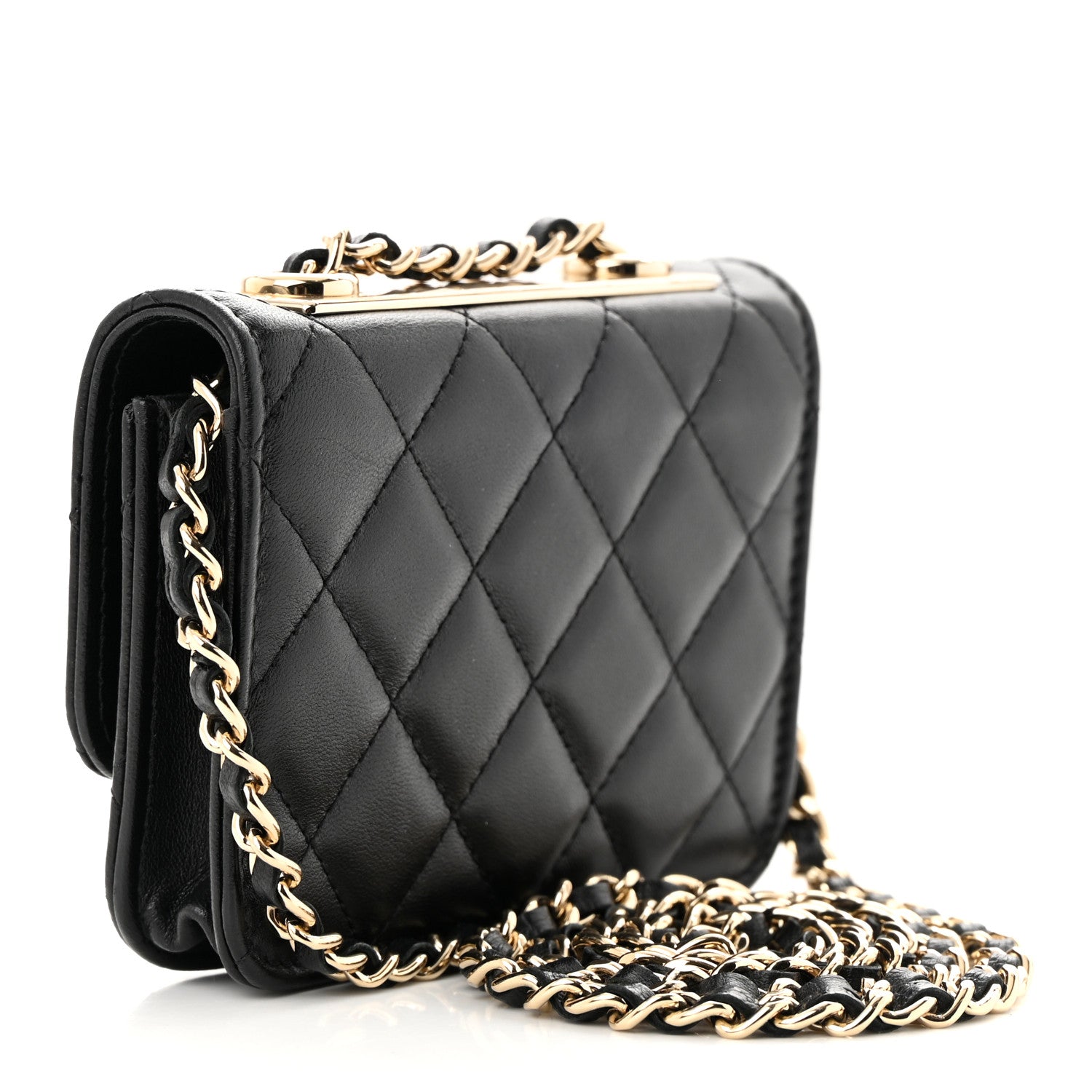 Chanel Lambskin Quilted Trendy CC Card Holder On Chain Black 3 of 11