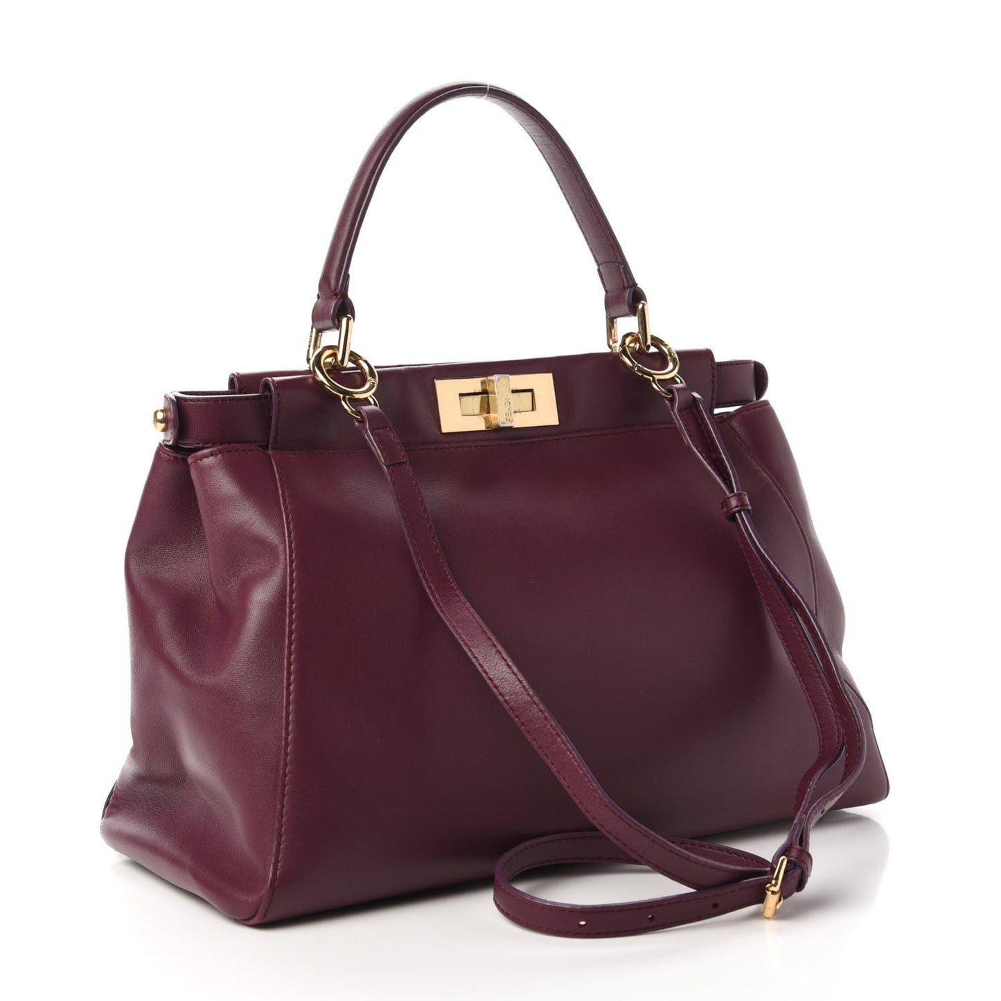Nappa Medium Peekaboo Iconic Satchel Bordeaux