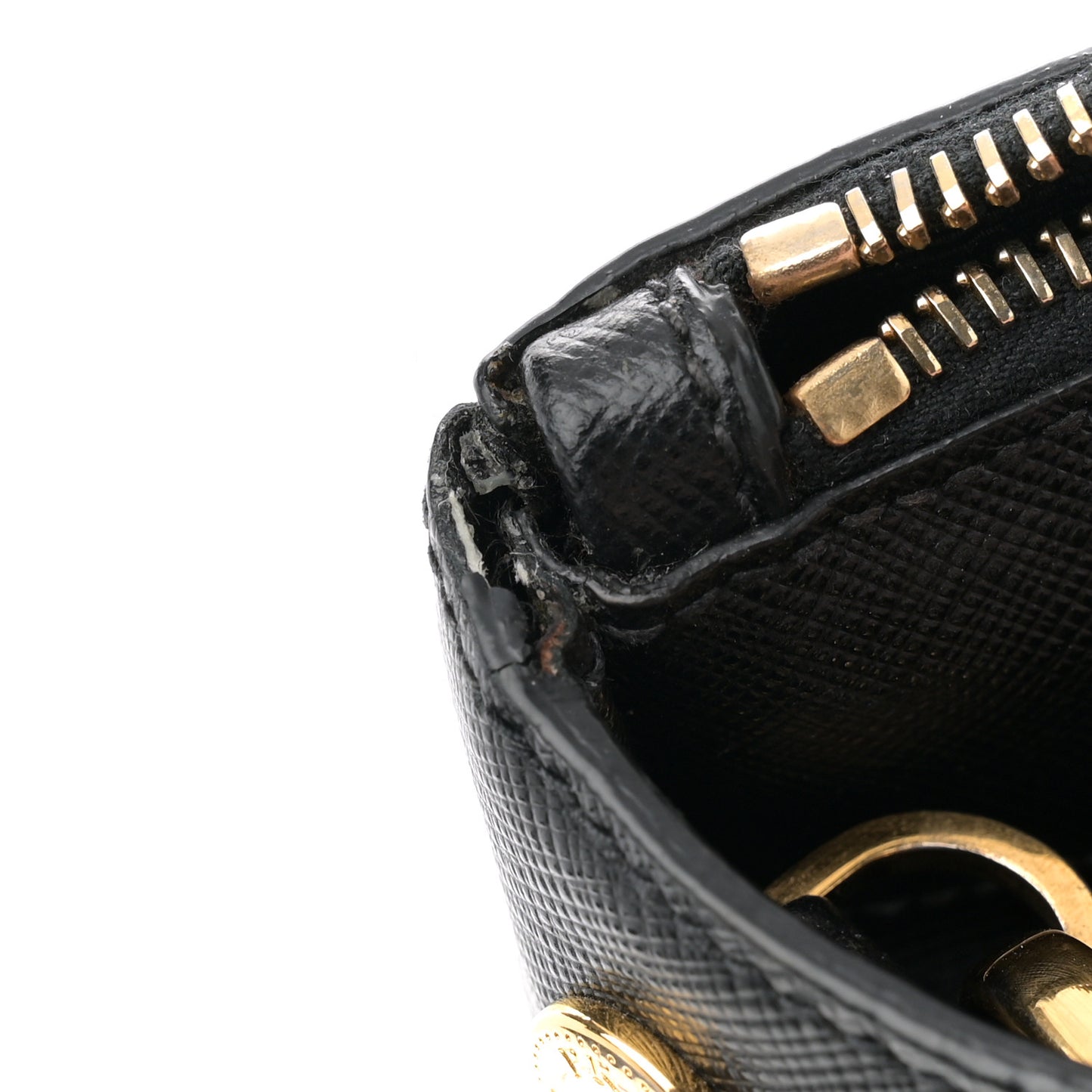 Saffiano Lux Medium Galleria Double Zip Tote Black