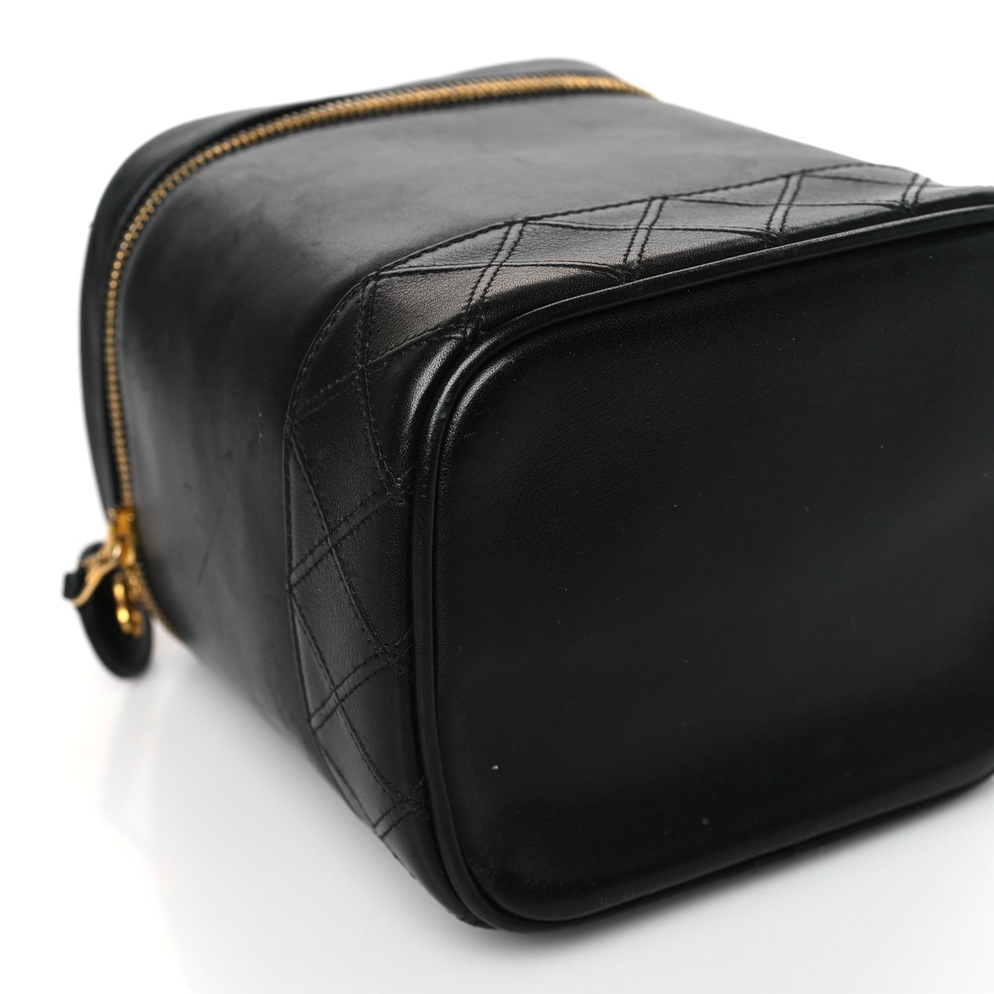 Lambskin Vanity Cosmetic Bag Black
