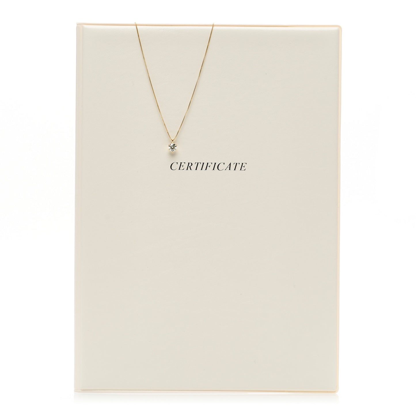 18K Yellow Gold Diamond .42ct Solitaire Pendant Necklace