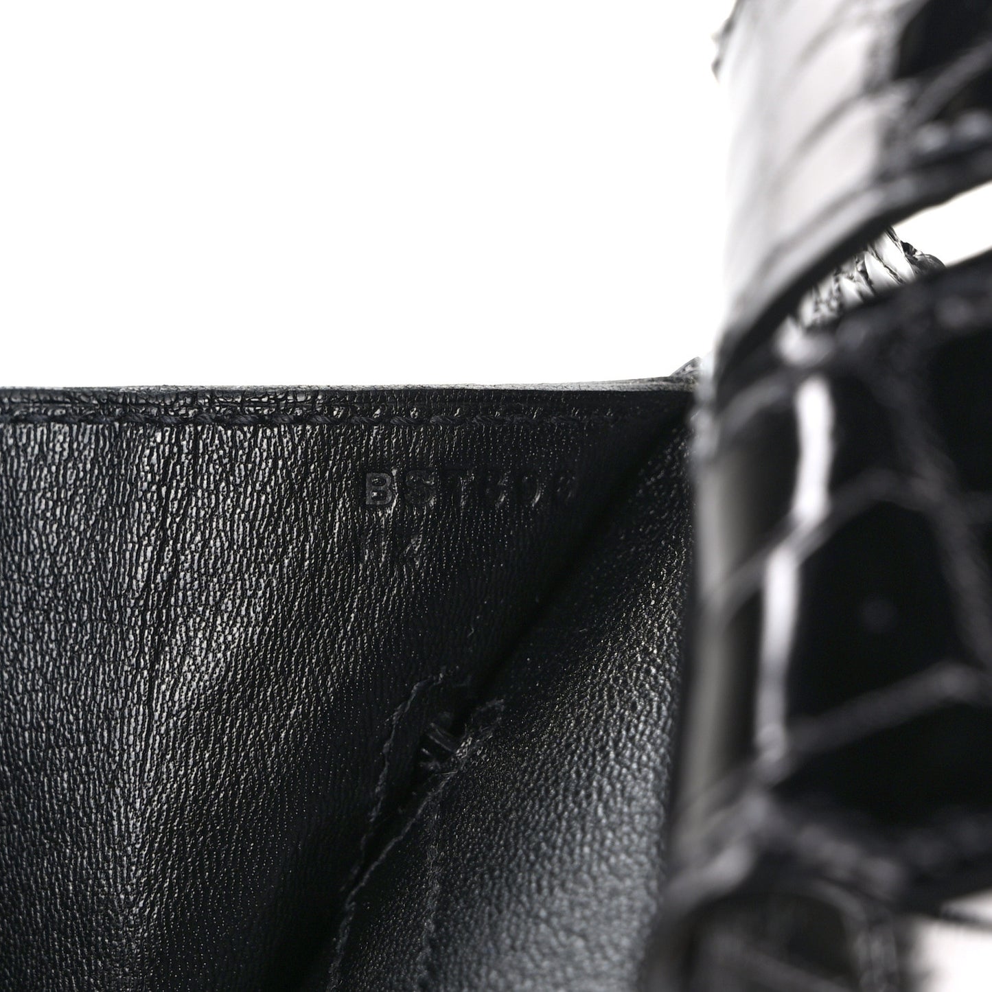 Shiny Porosus Crocodile Birkin Sellier 35 Black
