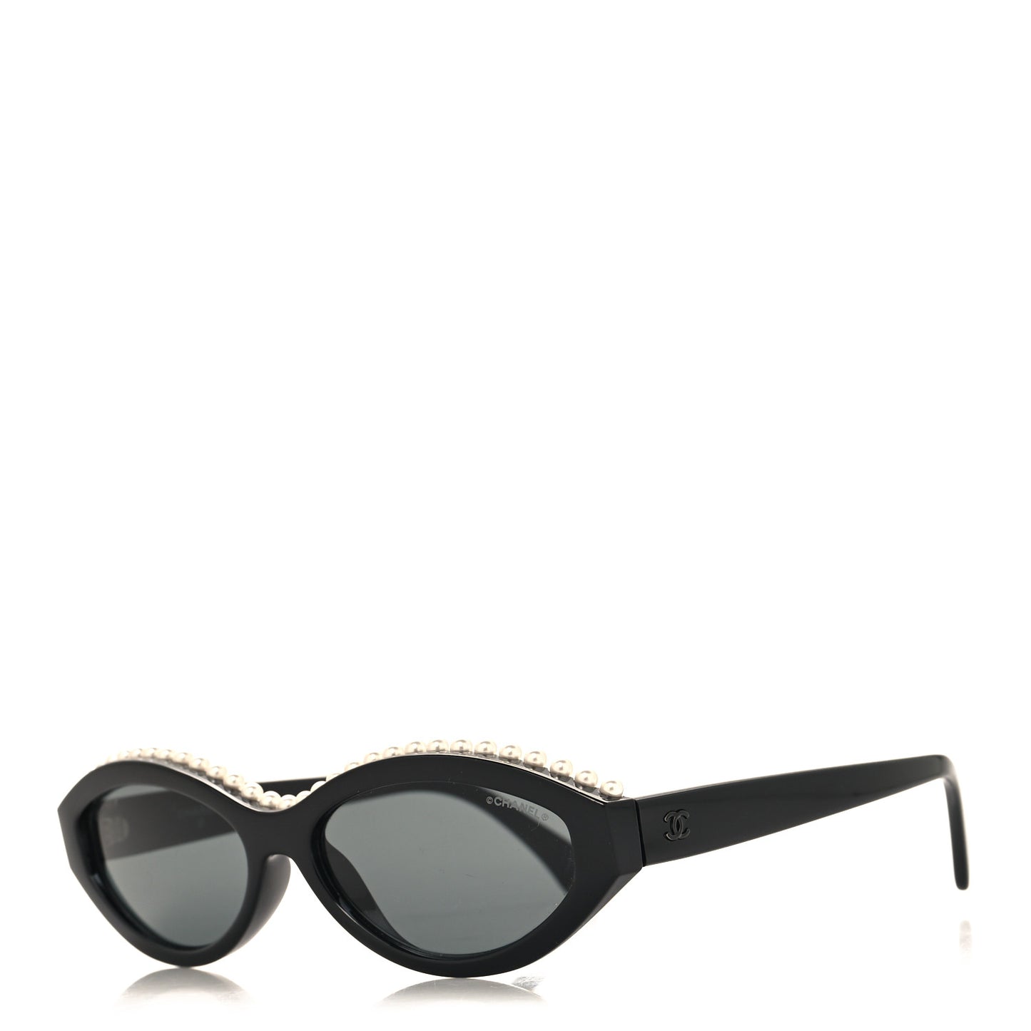 Acetate Pearl Oval Sunglasses 71508 Black