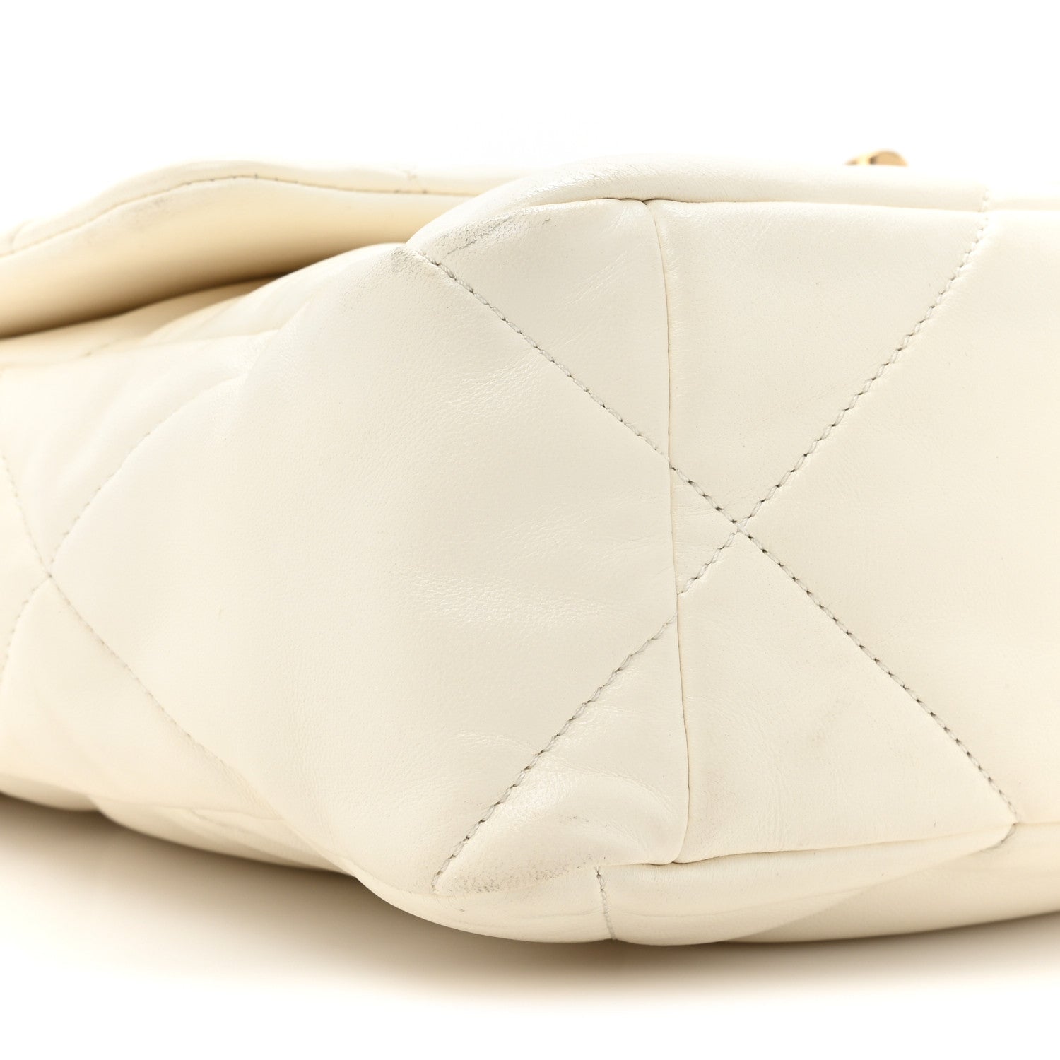 Chanel Lambskin Quilted Large Chanel 19 Flap White 9 of 13
