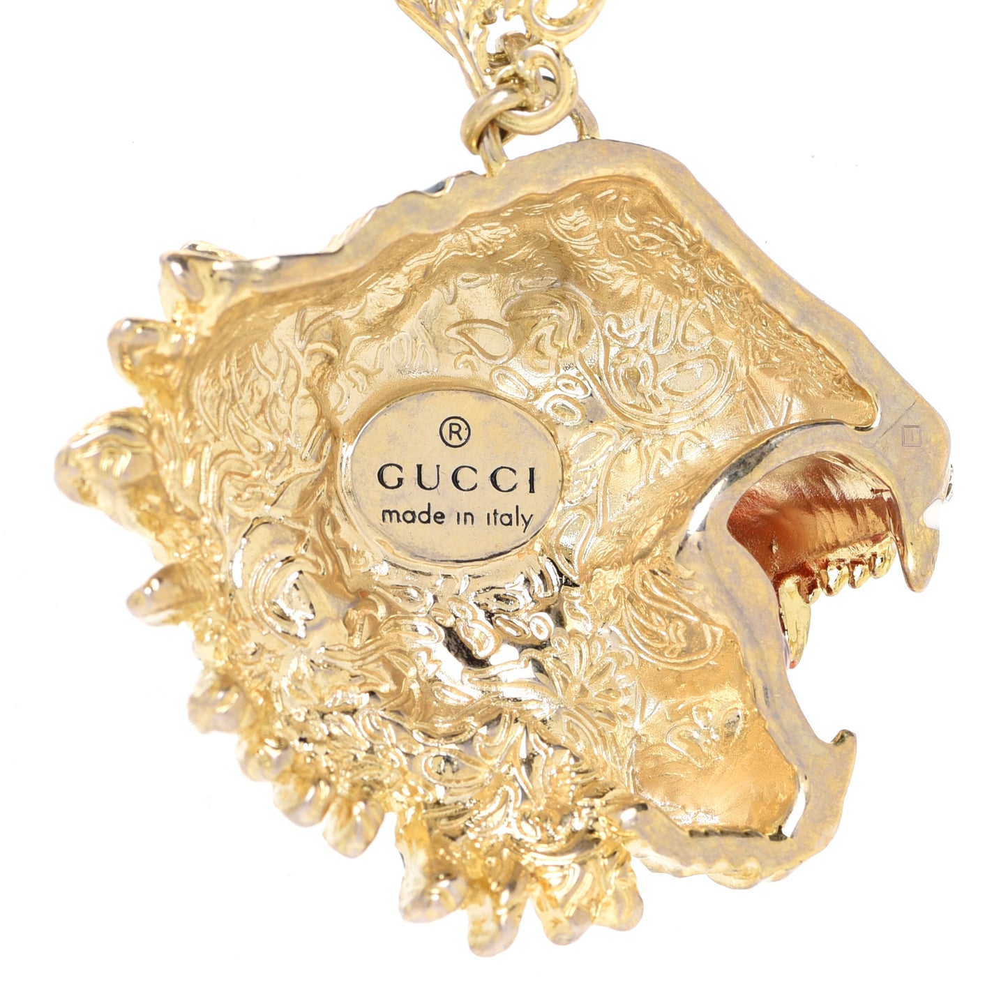 Metal Crystal Enamel Rajah Necklace Gold Blue