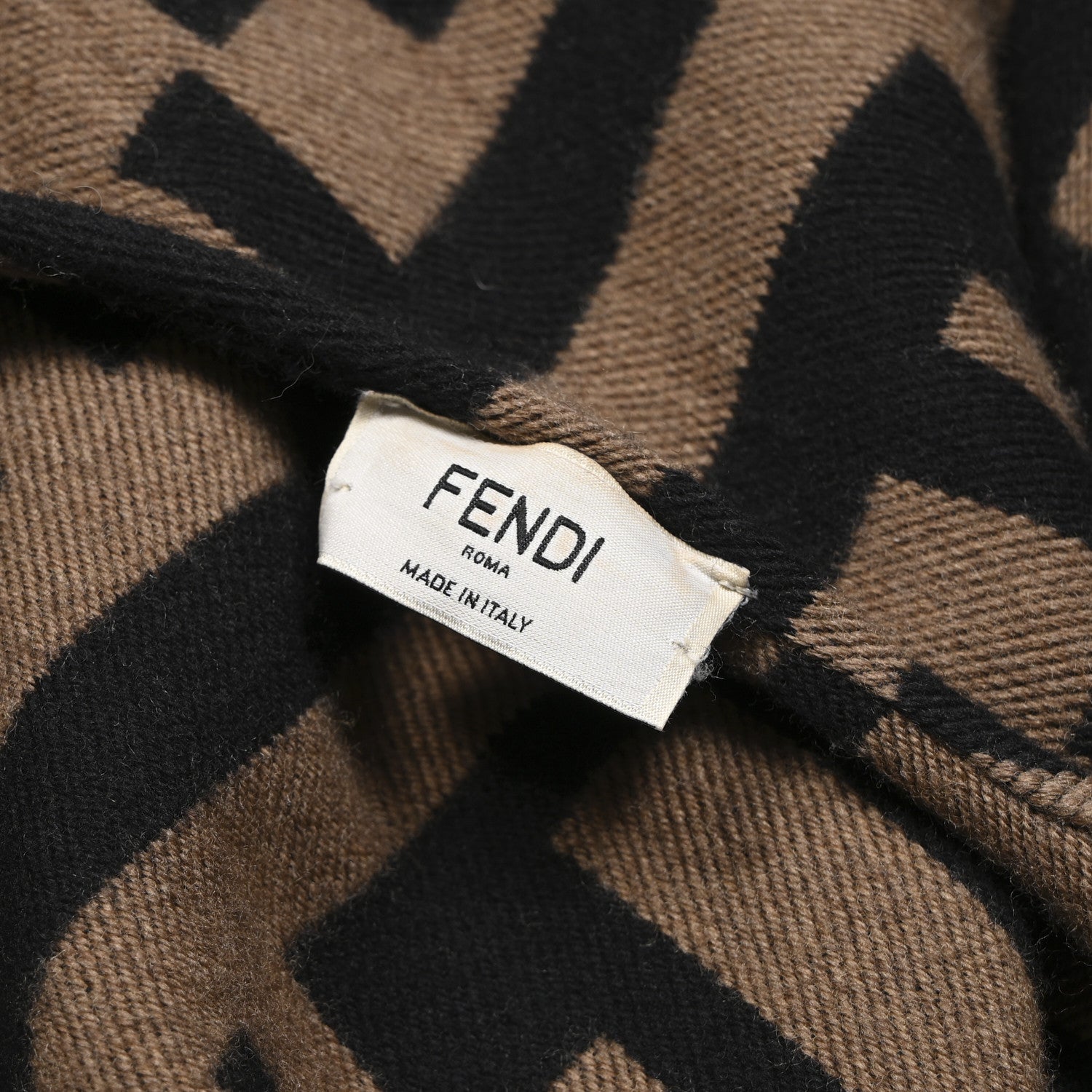 Fendi Wool Silk FF Poncho Camel 3 of 3