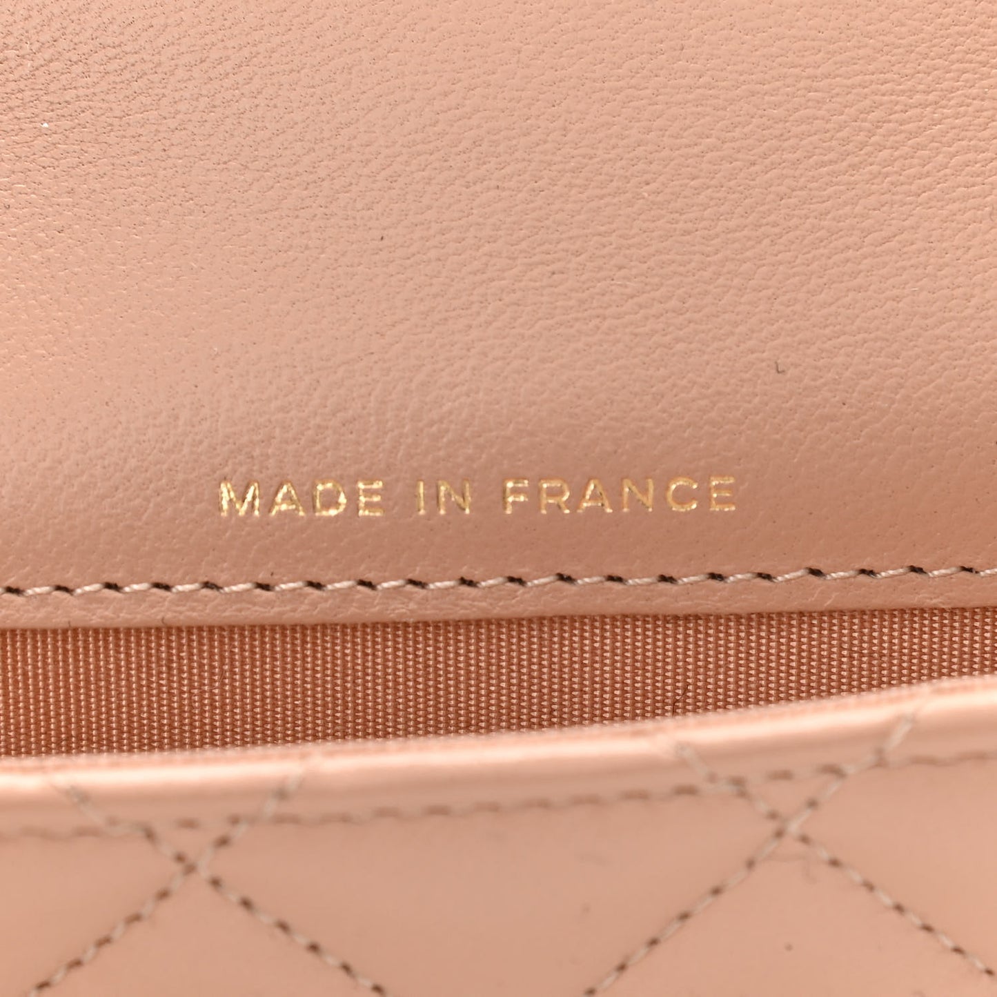 Lambskin Quilted Top Handle Flap Coin Purse With Chain Beige