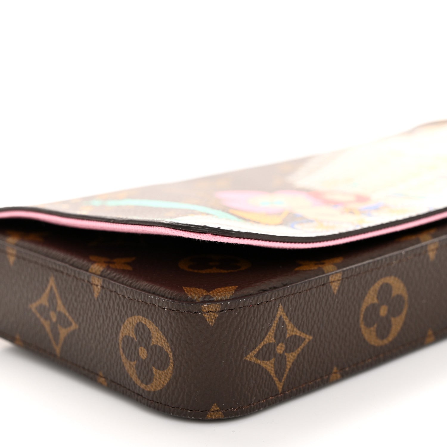 Louis Vuitton Monogram 2022 Christmas Animation Paris Pochette Felicie Chain Wallet Pink 8 of 10