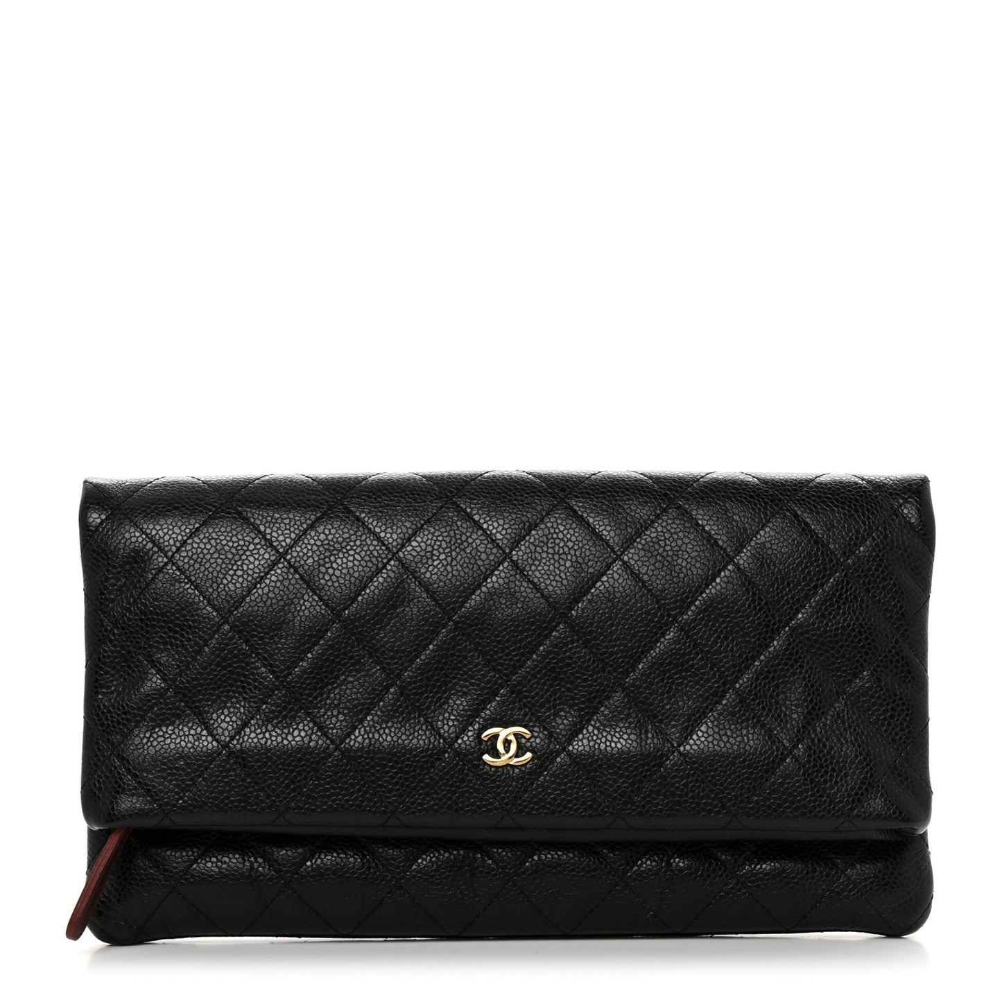 Caviar Quilted CC Beauty Clutch Black