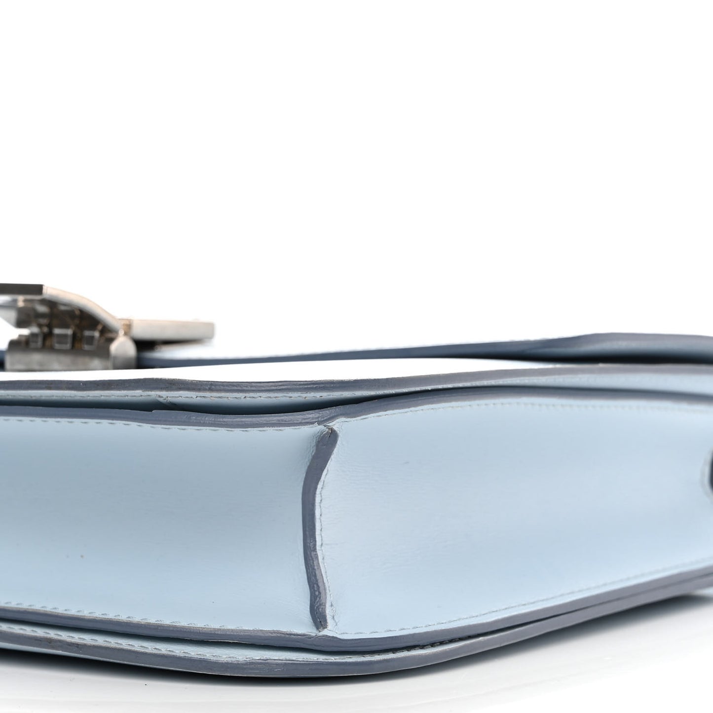 Box Calfskin Medium Classic Box Flap Bag Pale Blue
