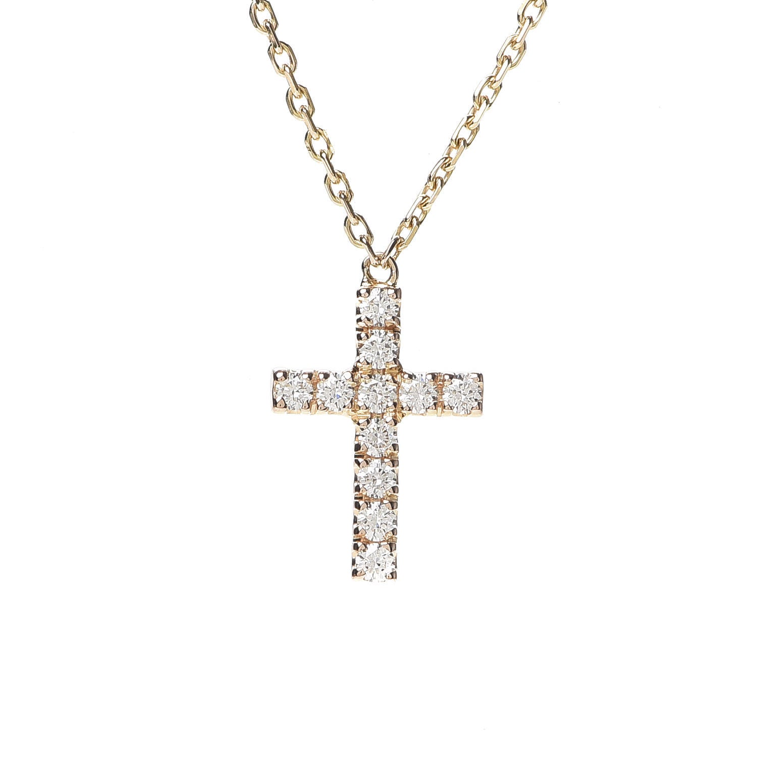 Cartier 18K Pink Gold Diamond Symbols Cross Pendant Necklace 4 of 6