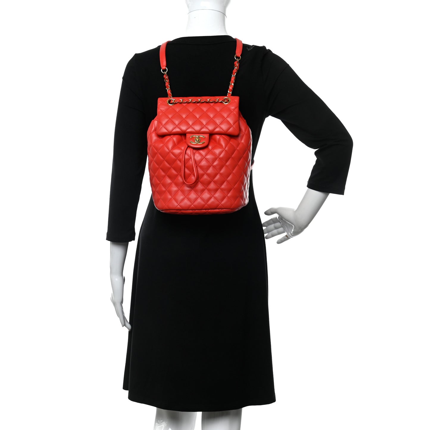 Lambskin Quilted Small Urban Spirit Backpack Red