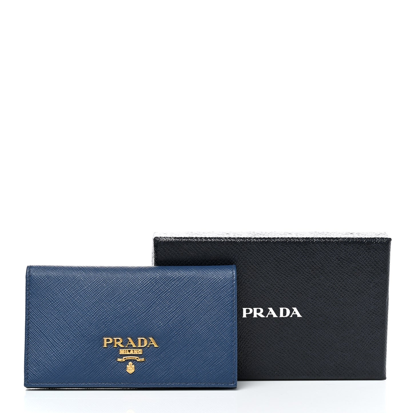 Saffiano Metal Oro Wallet Bluette