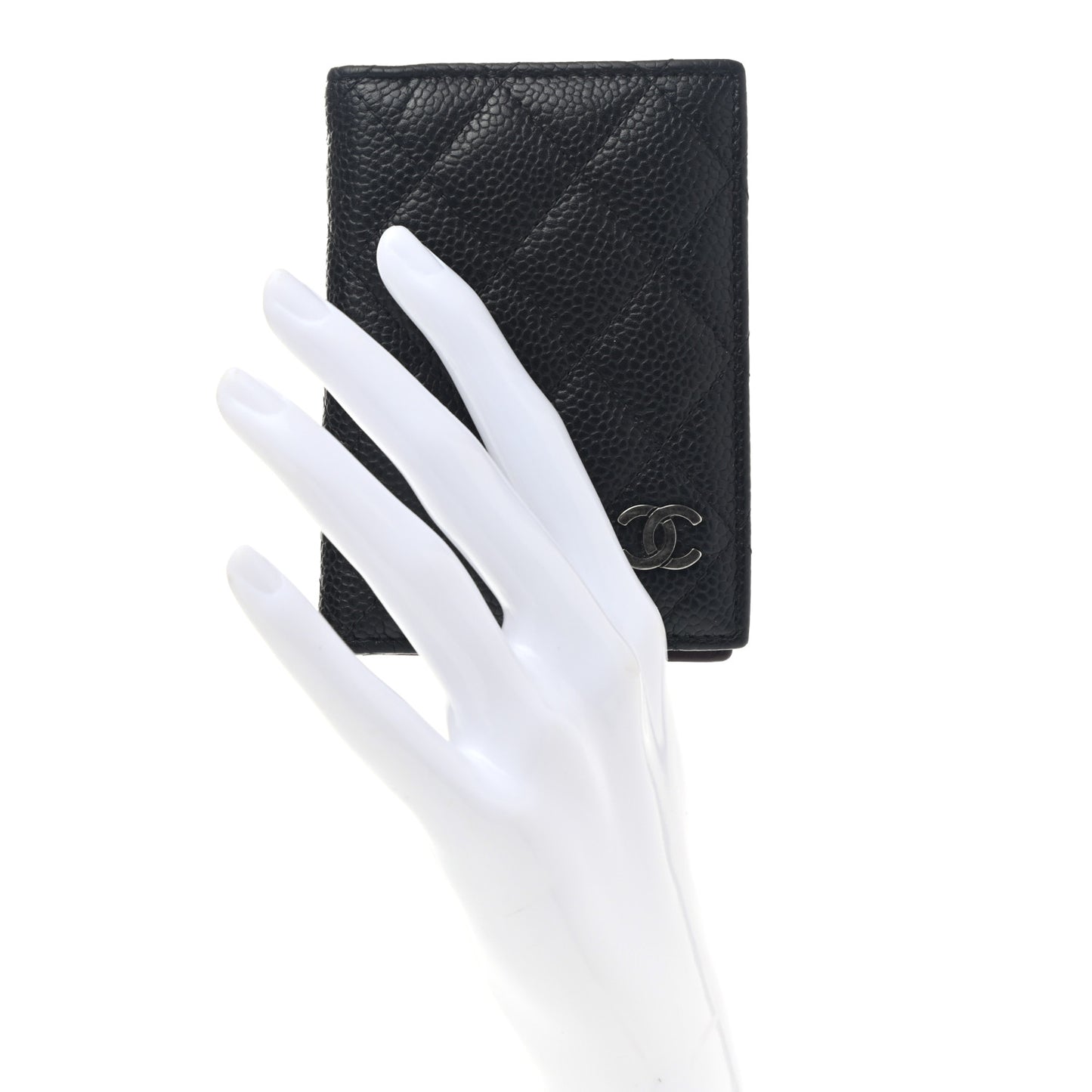 Caviar Quilted Card Holder Wallet Black