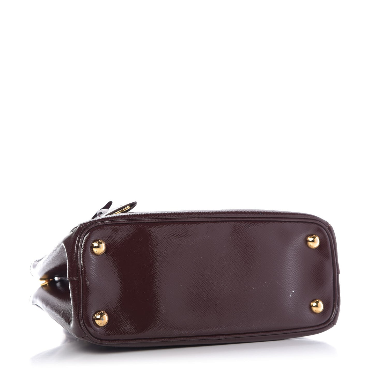 Saffiano Vernice Mini Galleria Double Zip Tote Granato