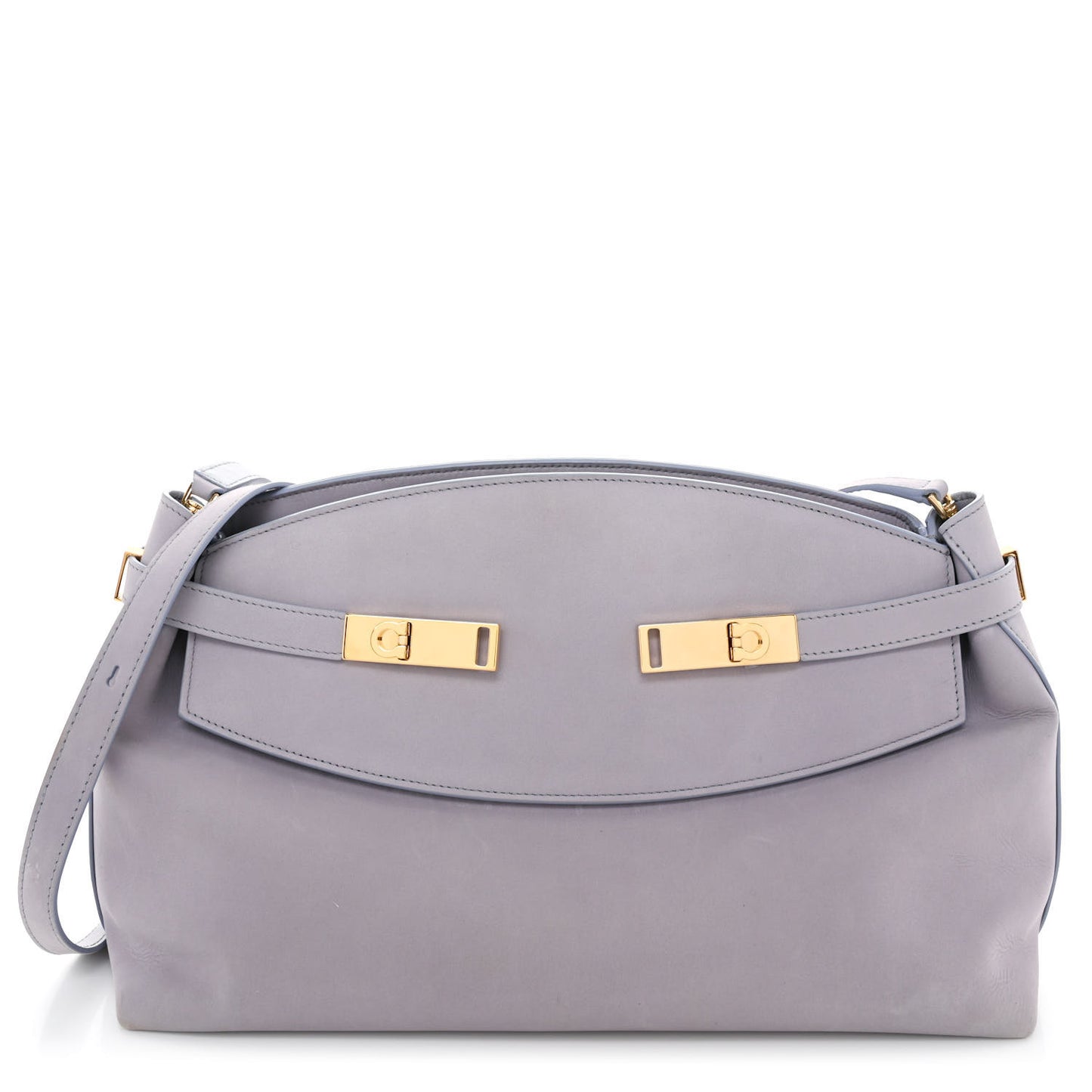 Calfskin Large Hug Pouch Fog Gray