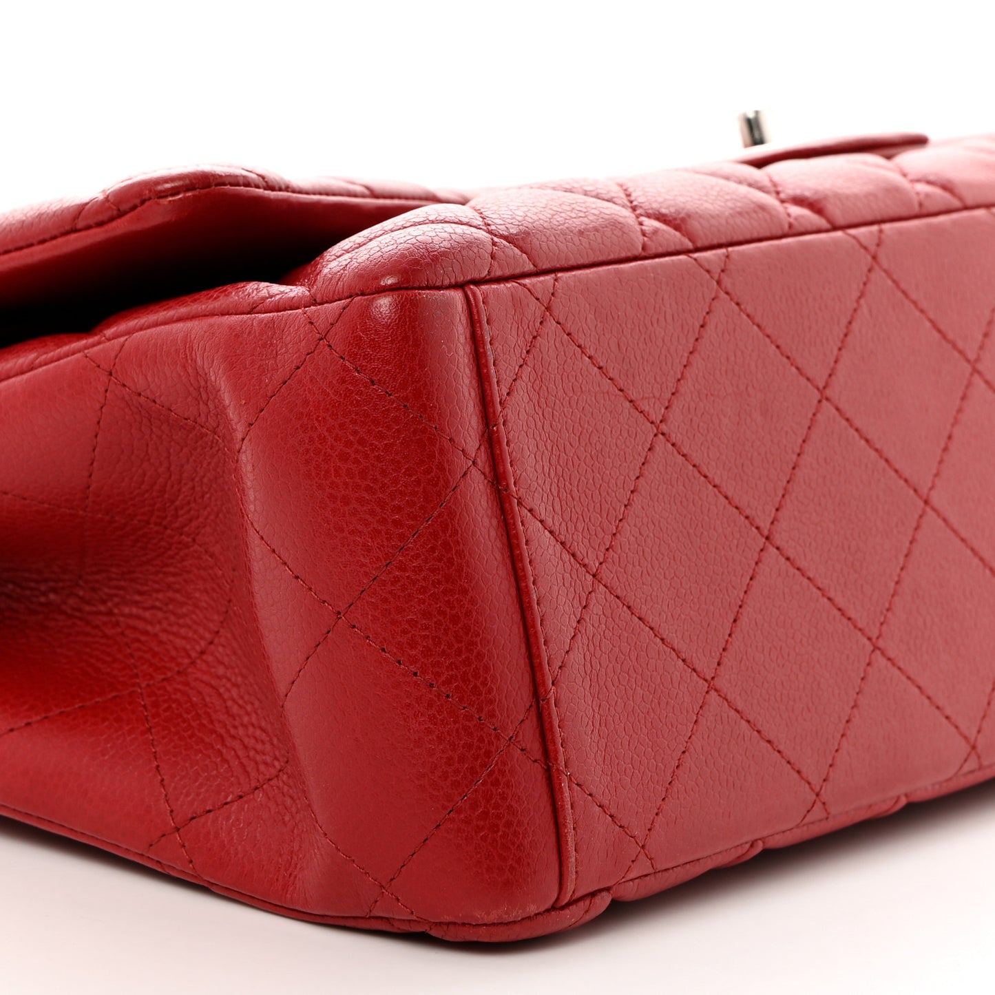 Caviar Quilted Maxi Double Flap Red