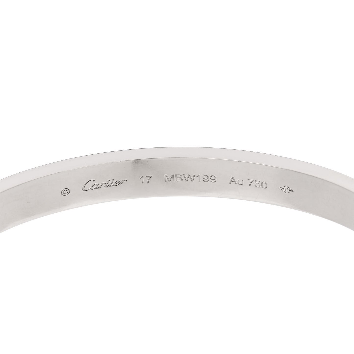 18K White Gold LOVE Bracelet 17