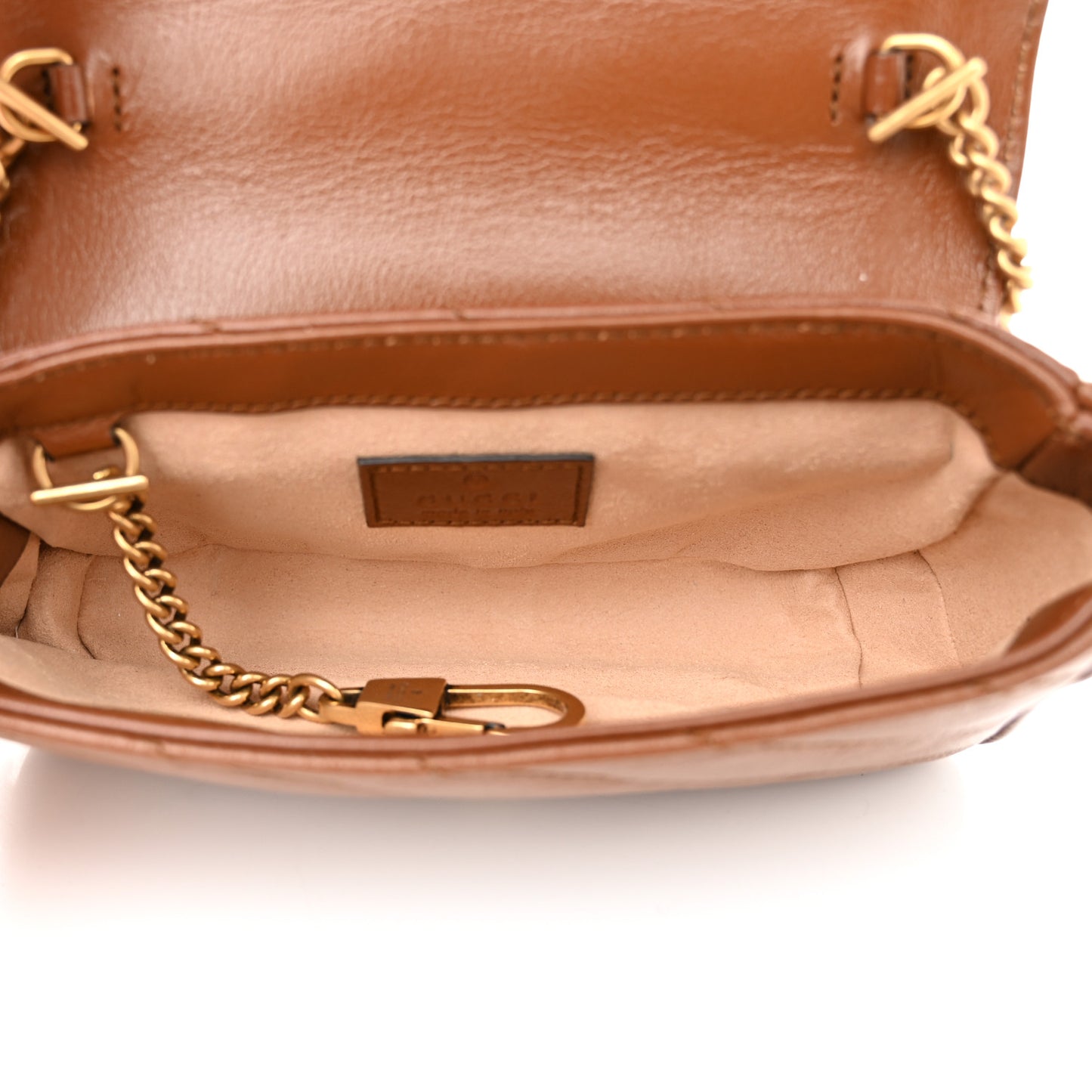 Azalea Calfskin Matelasse Diagonal Super Mini GG Marmont Shoulder Bag Cuir