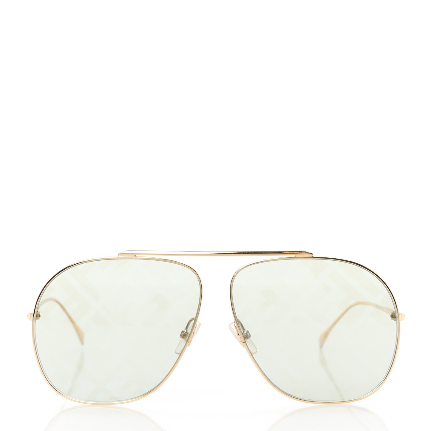 Metal Fendi Forever Aviator Sunglasses FF0407/G/S Gold