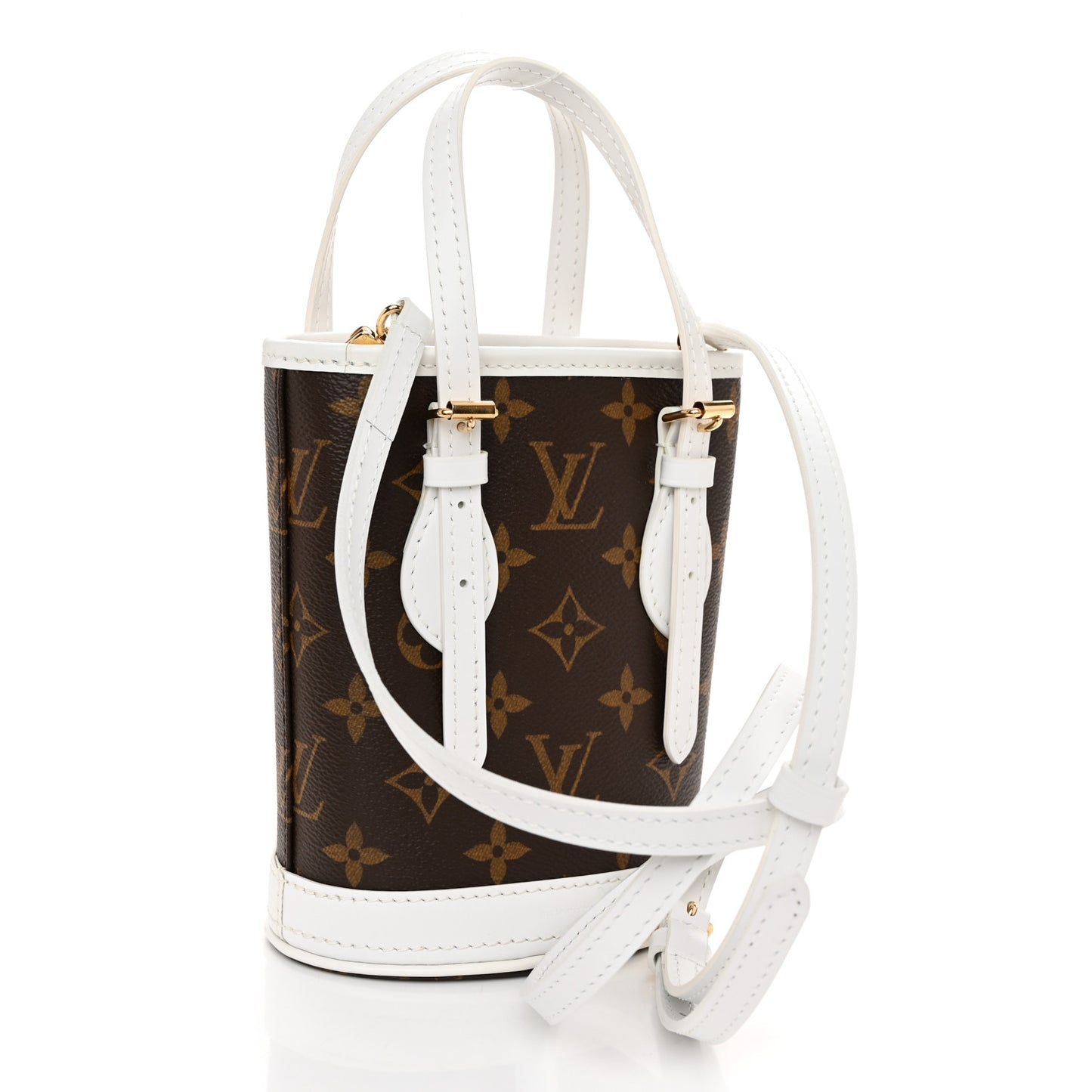 Monogram LV Match Nano Bucket Bag White