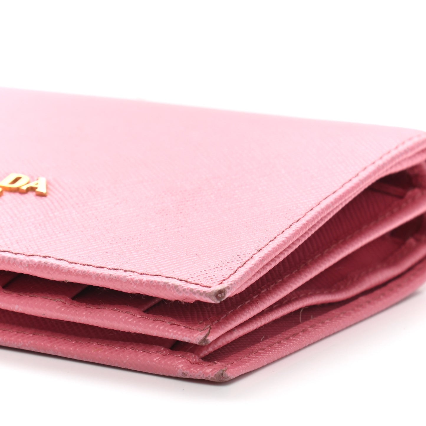 Saffiano Metal Compact Snap Bi-Fold Wallet Petalo