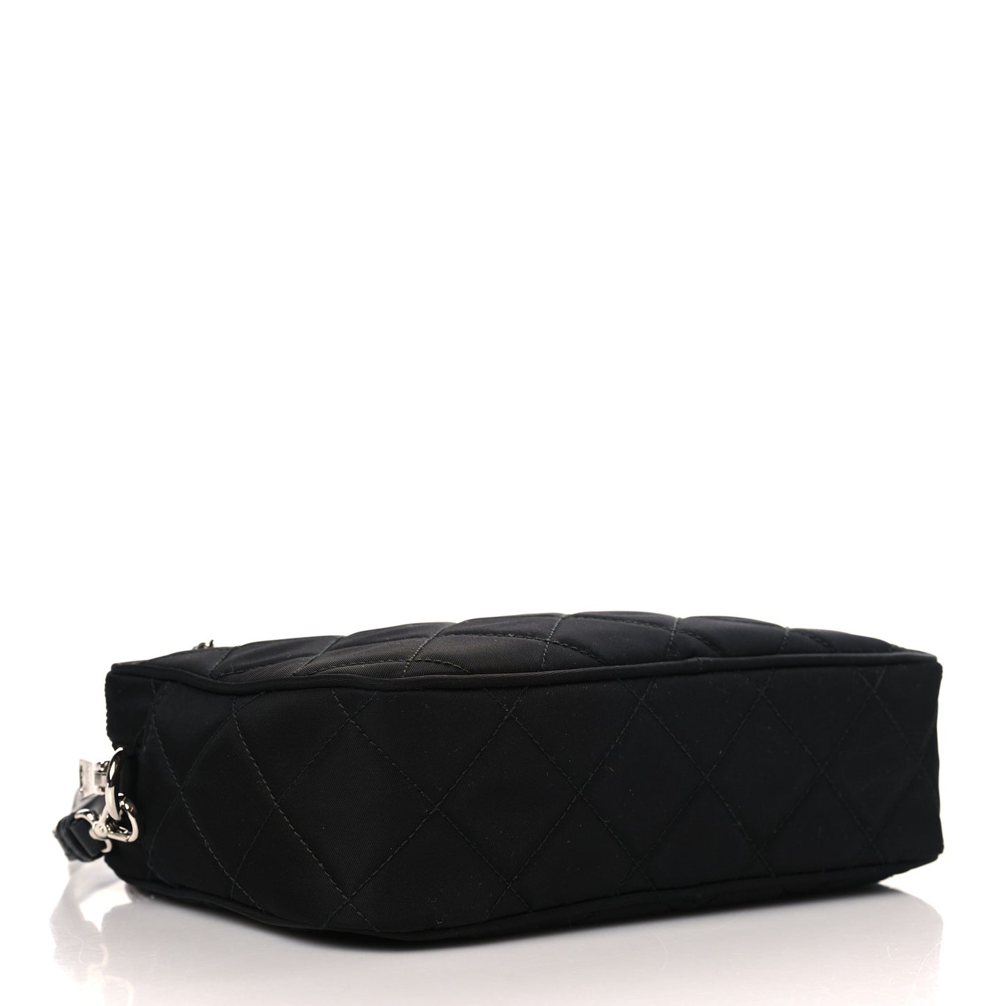 Nylon Tessuto Impuntu Quilted Bandoliera Crossbody Bag Black