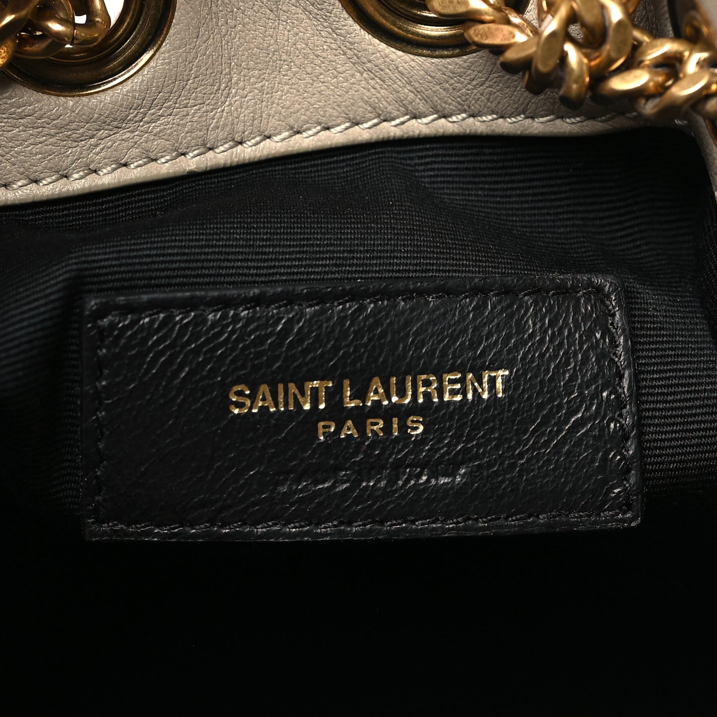 Lambskin Matelasse Monogram Joe Nano Bucket Bag Beige