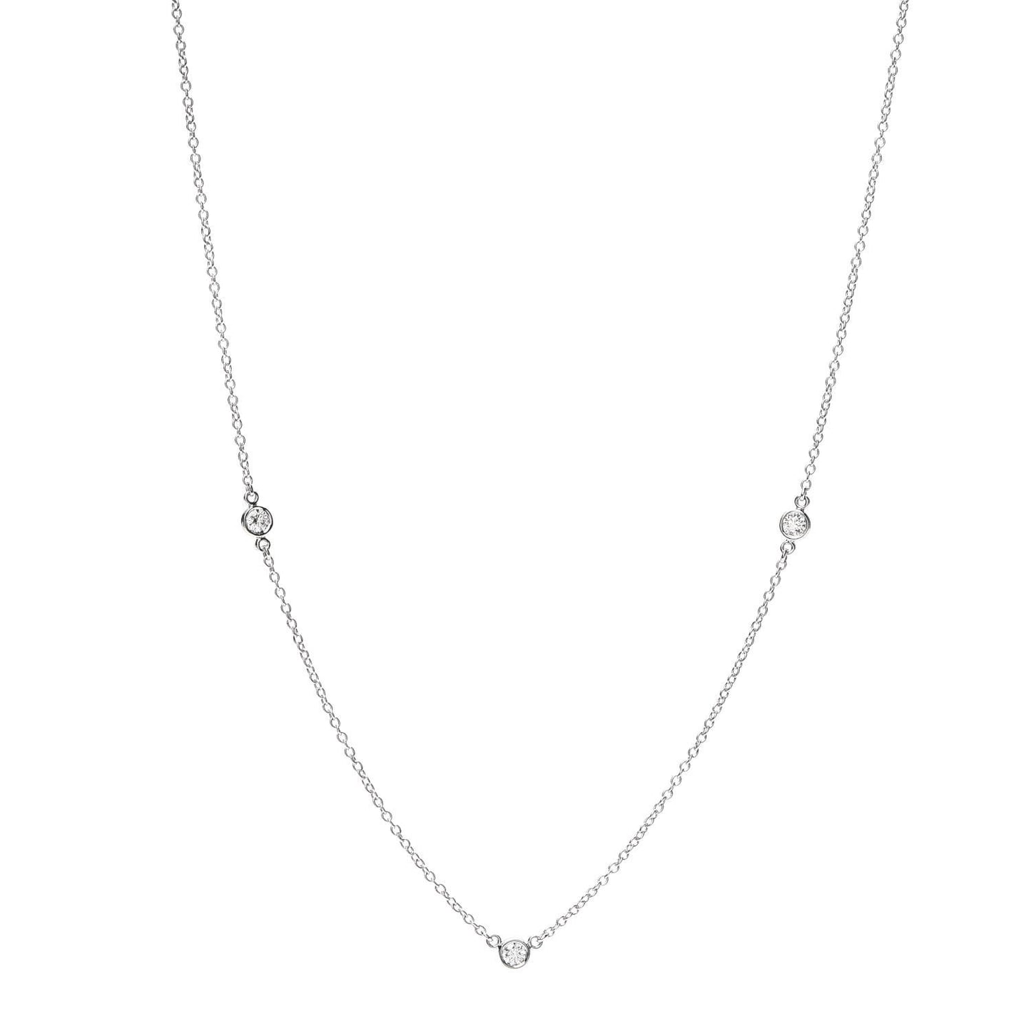 Platinum Diamond 3 Station Diamonds by the Yard Necklace