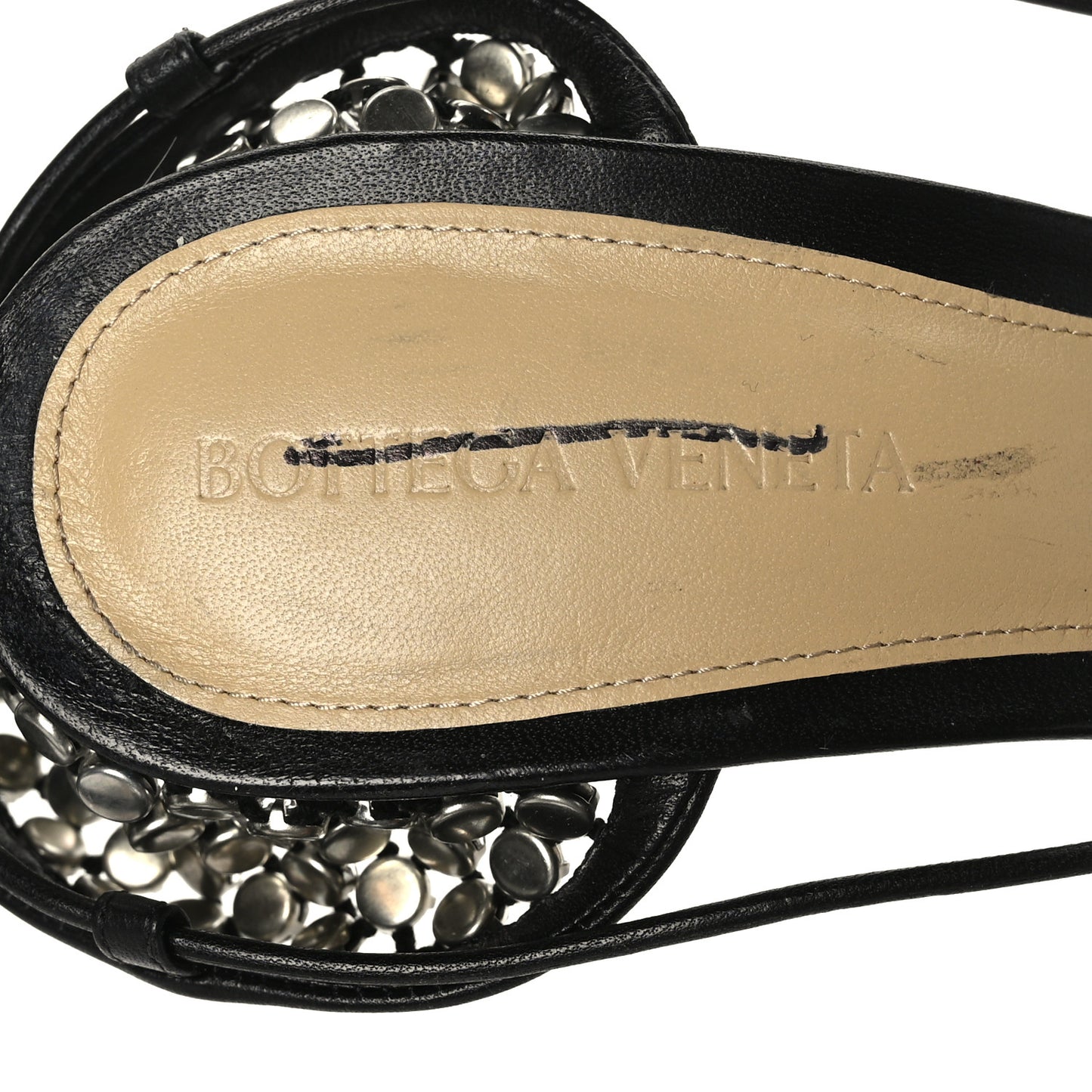 Mesh Nappa Crystal Embellished Sparkle Stretch Ankle Tie Sandals 39 Black