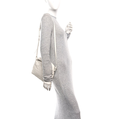 Calfskin Intrecciato Mini Hop White