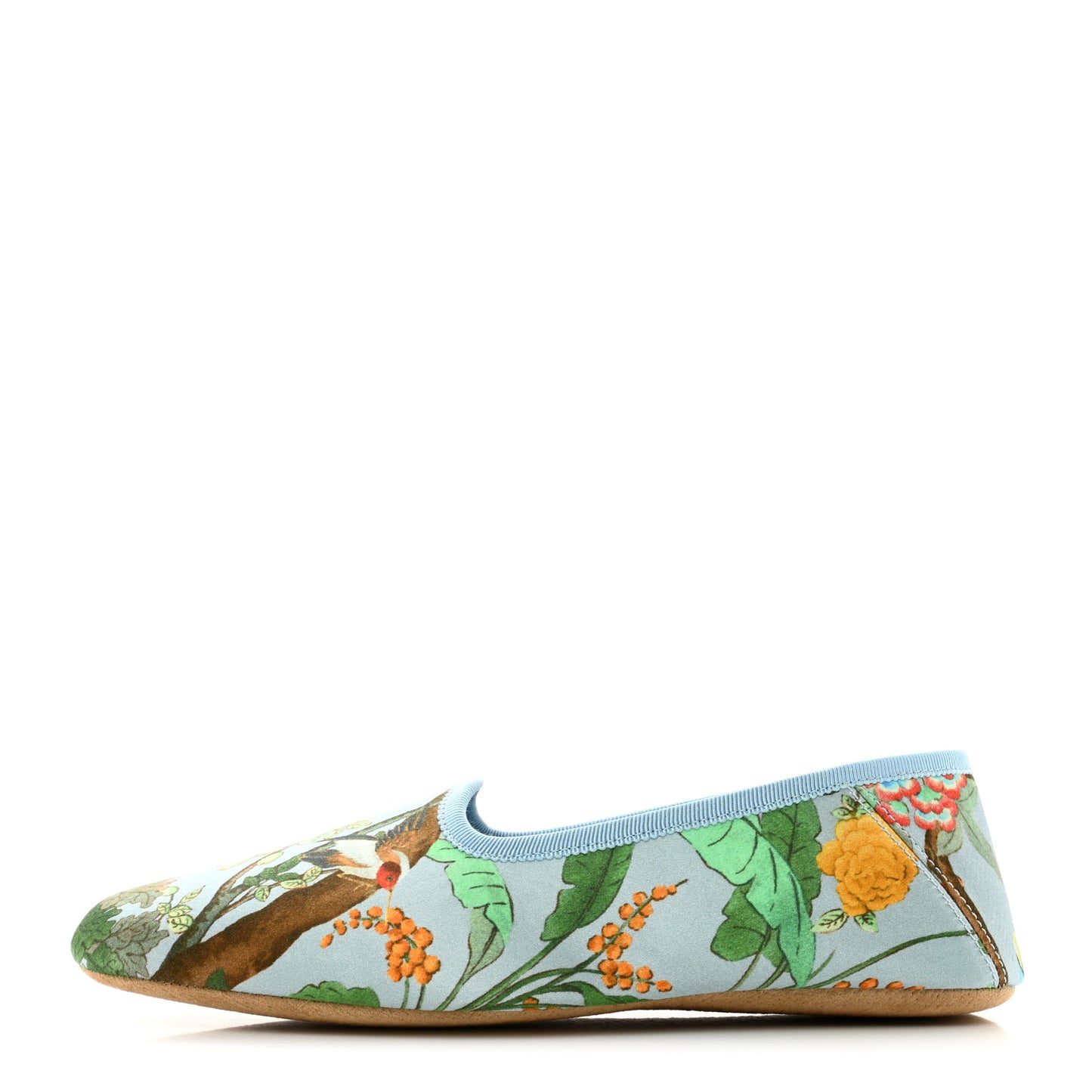 Satin Voyage Eco Tian Printed Womens Flats 36 Light Blue Multicolor