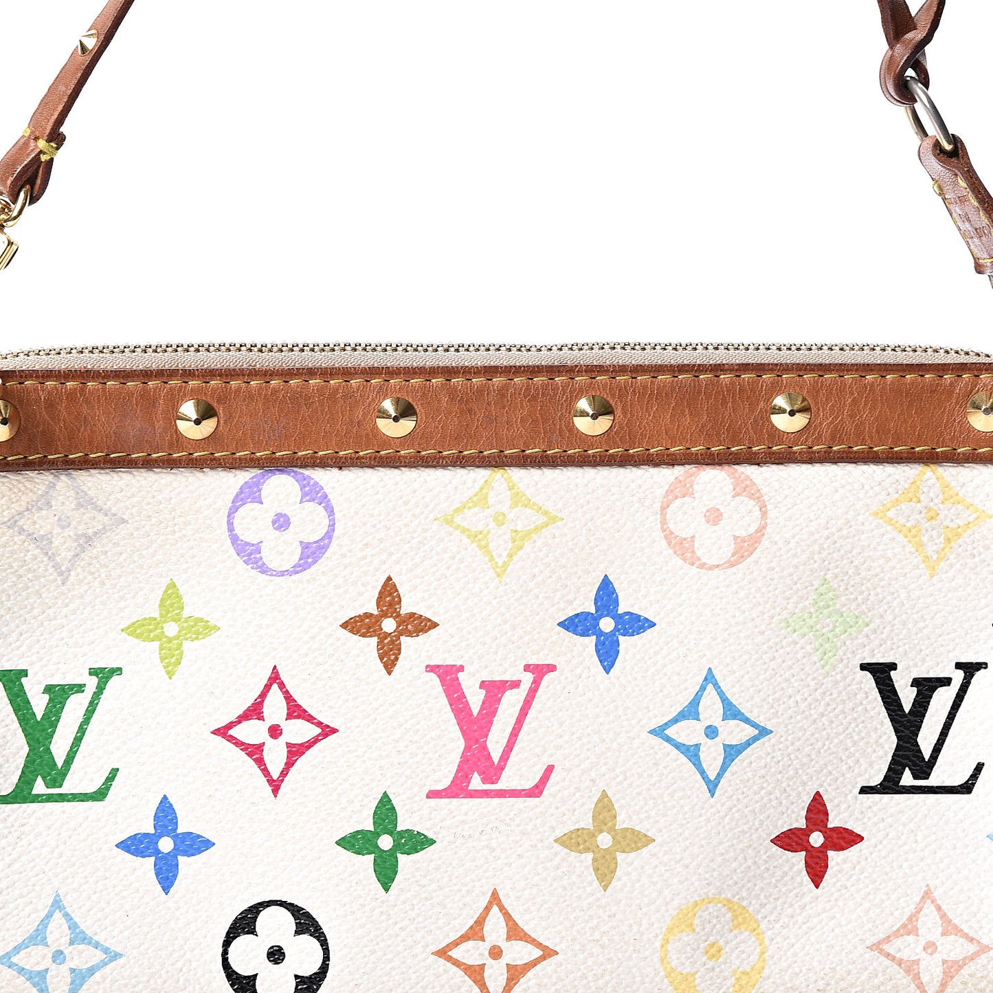 Monogram Multicolor Pochette Accessories White