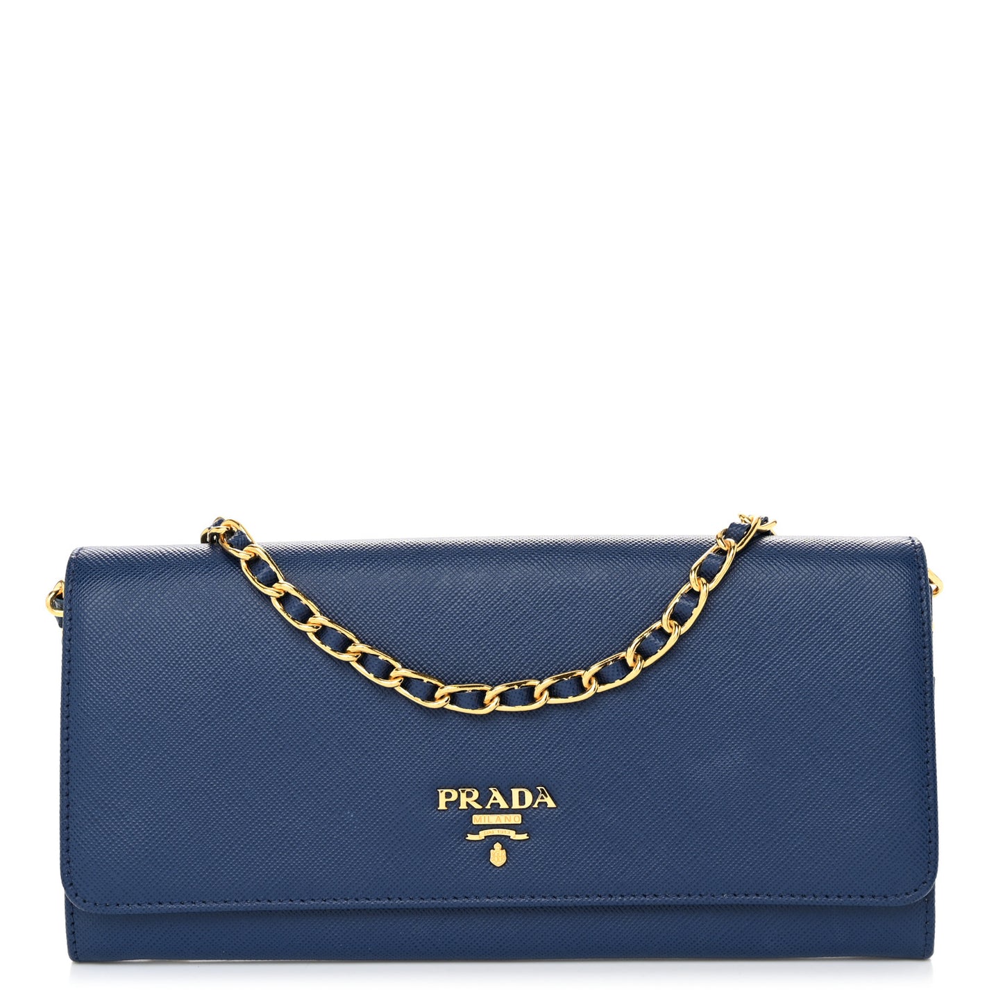 Saffiano Metal Oro Chain Wallet Bleuette