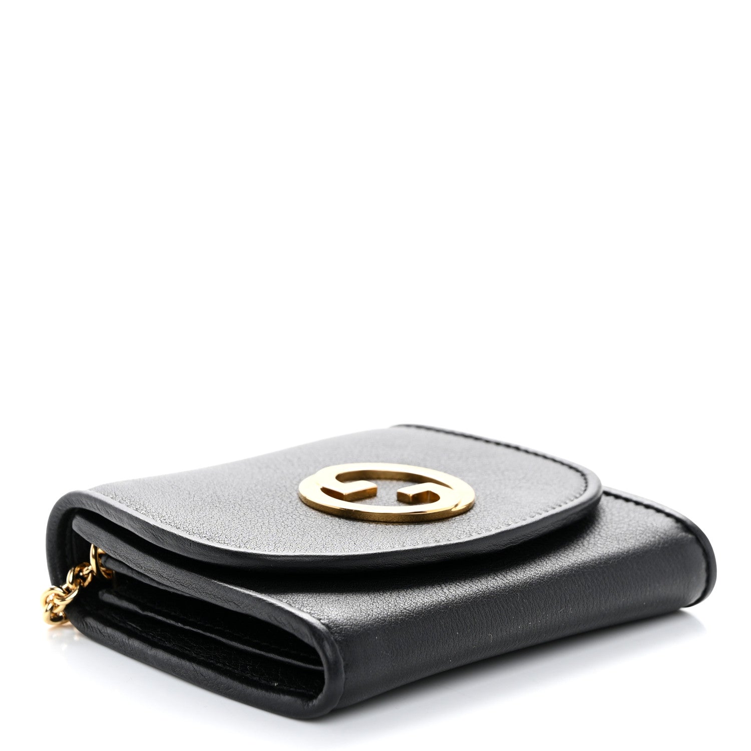 Gucci Roxy Calfskin Medium Blondie Chain Wallet Black 4 of 11