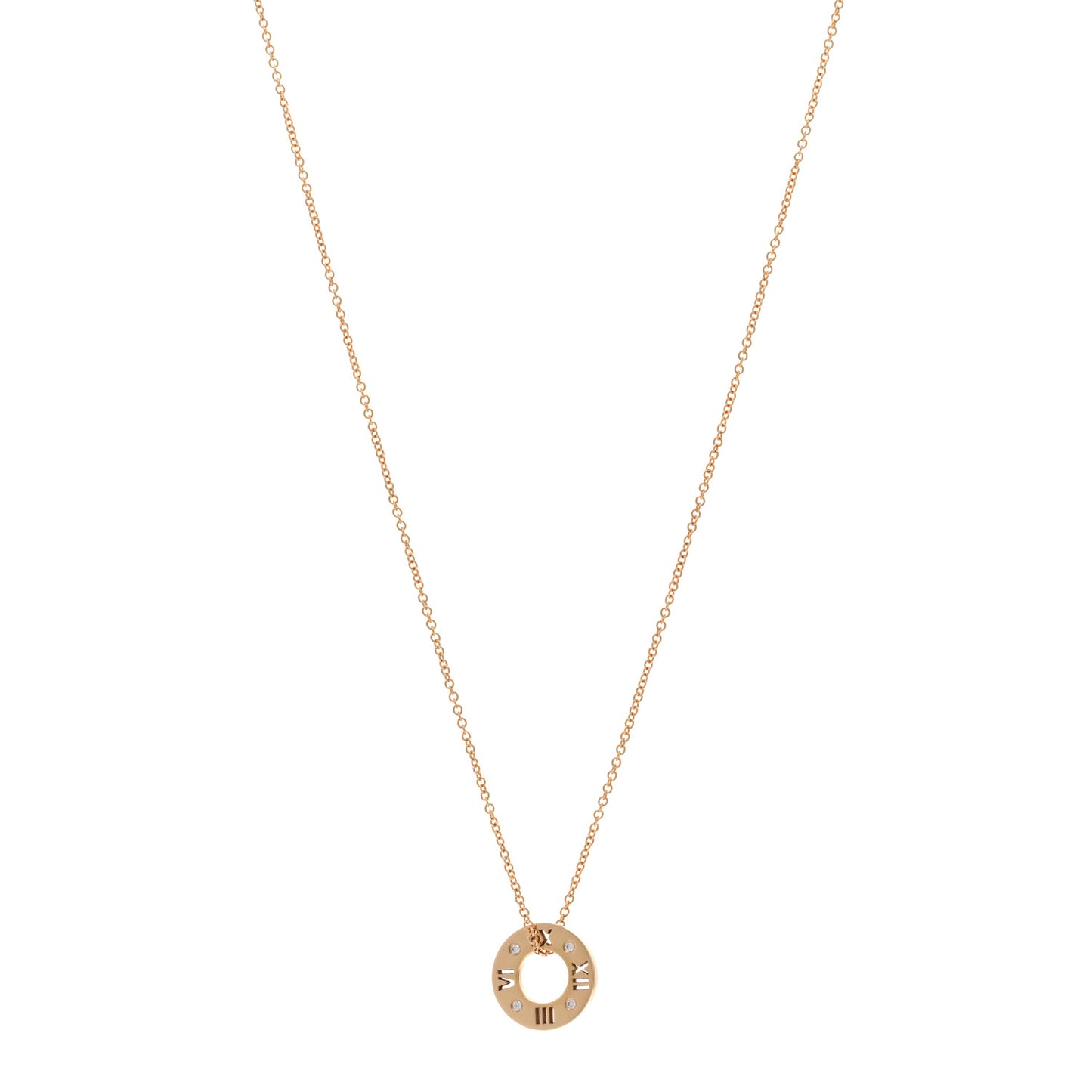 18K Rose Gold Diamond Atlas Pierced Pendant Necklace