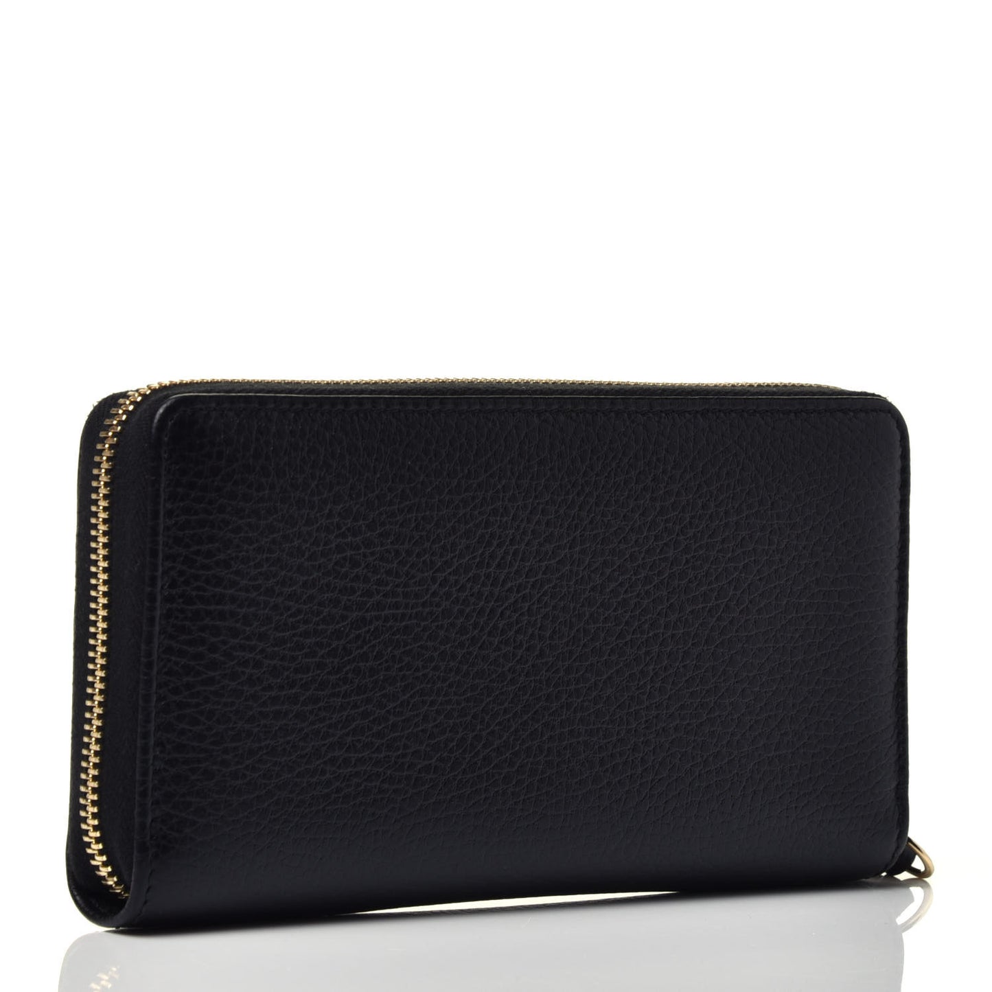 Dollar Calfskin GG Marmont Zip Around Wallet Black