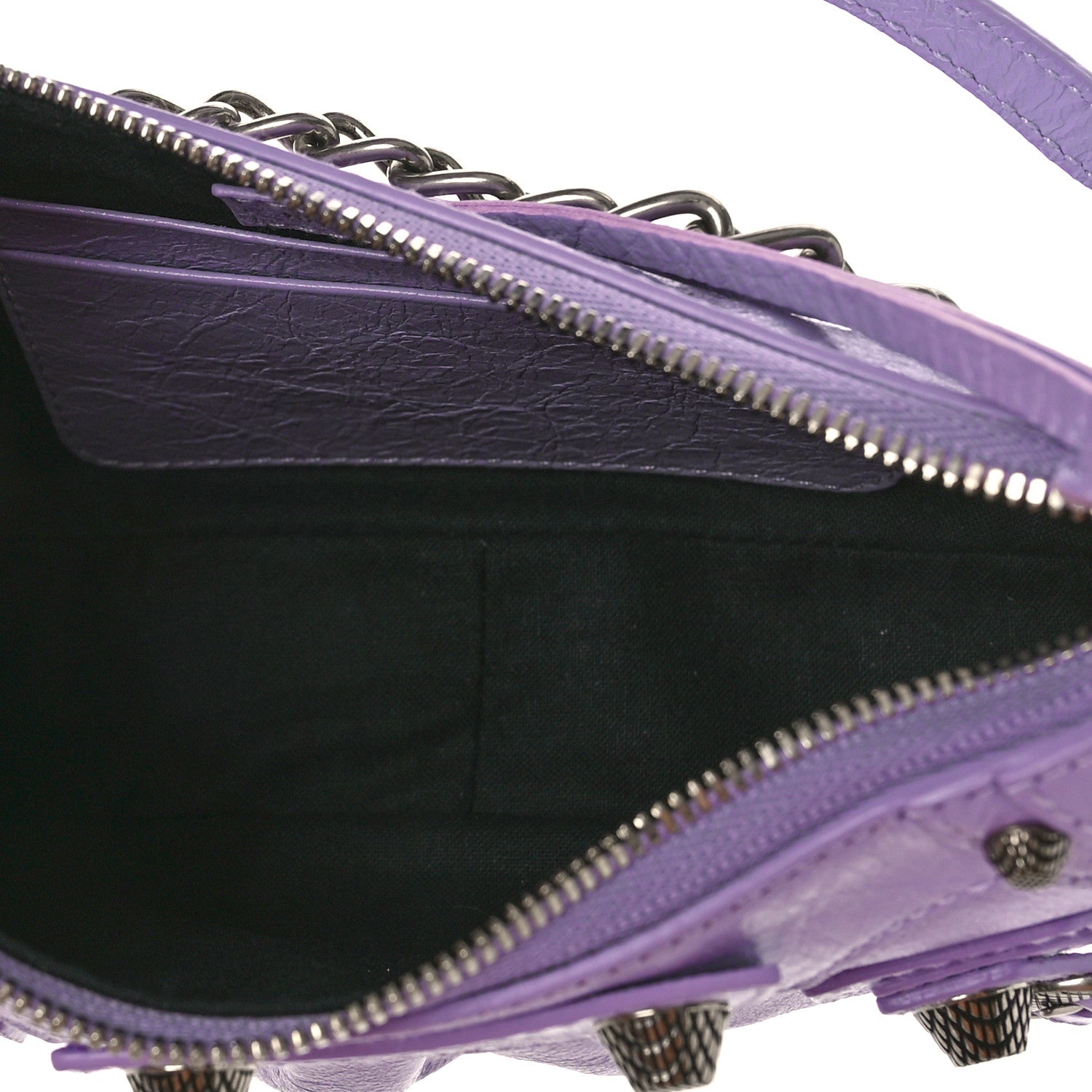 Balenciaga Agneau Arena Le Cagole Mini Purse With Chain Lilac 5 of 9