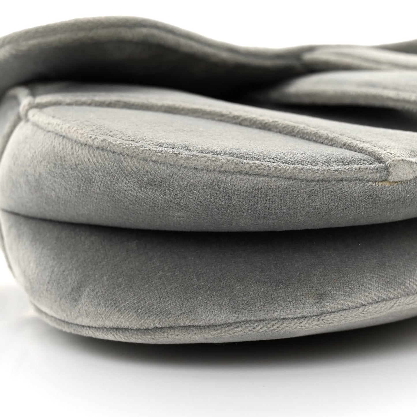 Velvet Crystal Mini Saddle Bag Grey